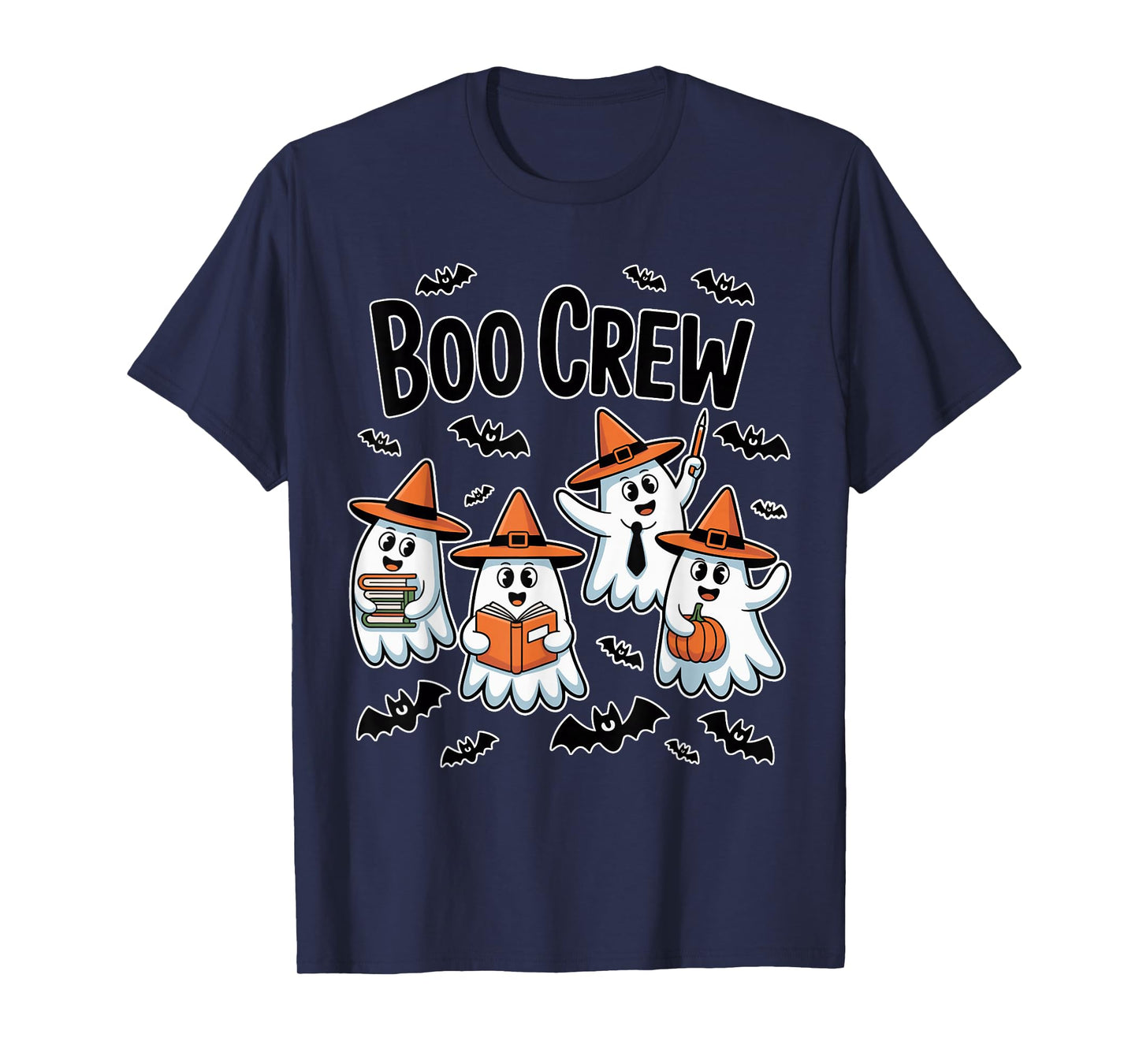 Boo Crew Autumn Halloween Learning School Squad Spooky Funny T-Shirt