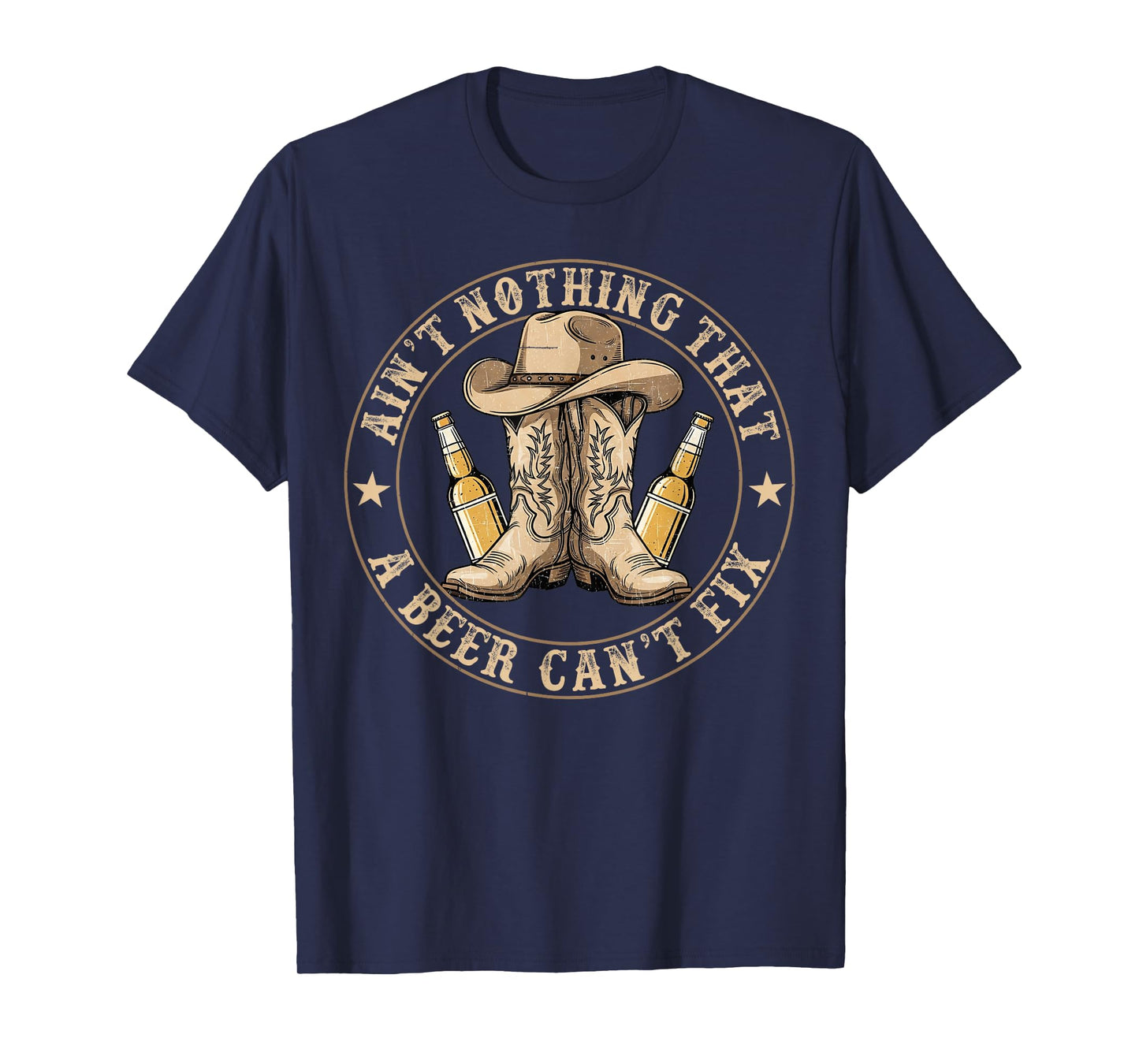 Ain’t Nothing That a Beer Can’t Fix Country Beer Funny Retro T-Shirt