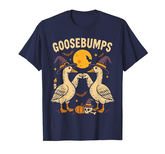 Cute Spooky Goose Shirt, Funny Halloween Goose Bumps T-Shirt