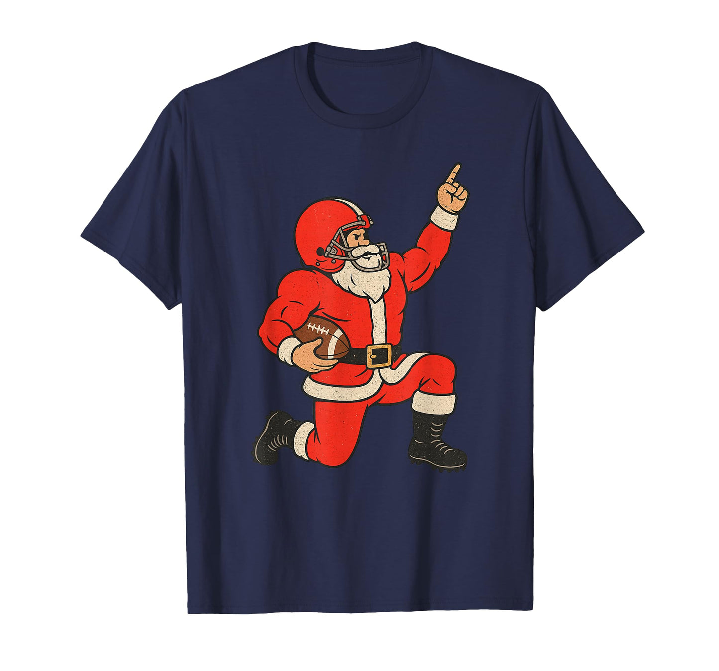 Santa Claus Playing American Football Xmas Holiday Christmas T-Shirt