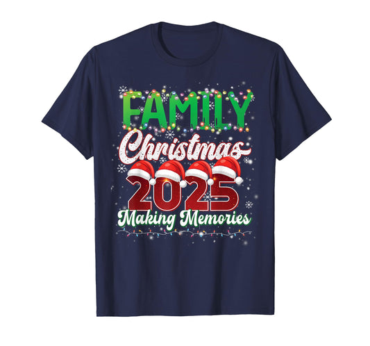 Family Christmas 2025 Matching Squad Santa Hat Funny Xmas T-Shirt