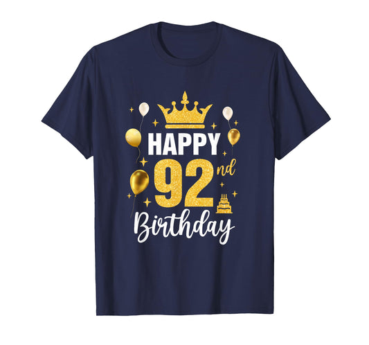 Happy 92Nd Birthday Idea For 92 Years Old Man And Woman T-Shirt