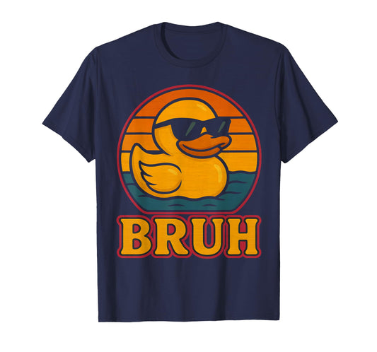 Bruh Duck Rubber Duck Vintage Rubber Duckie Party Boys Retro T-Shirt
