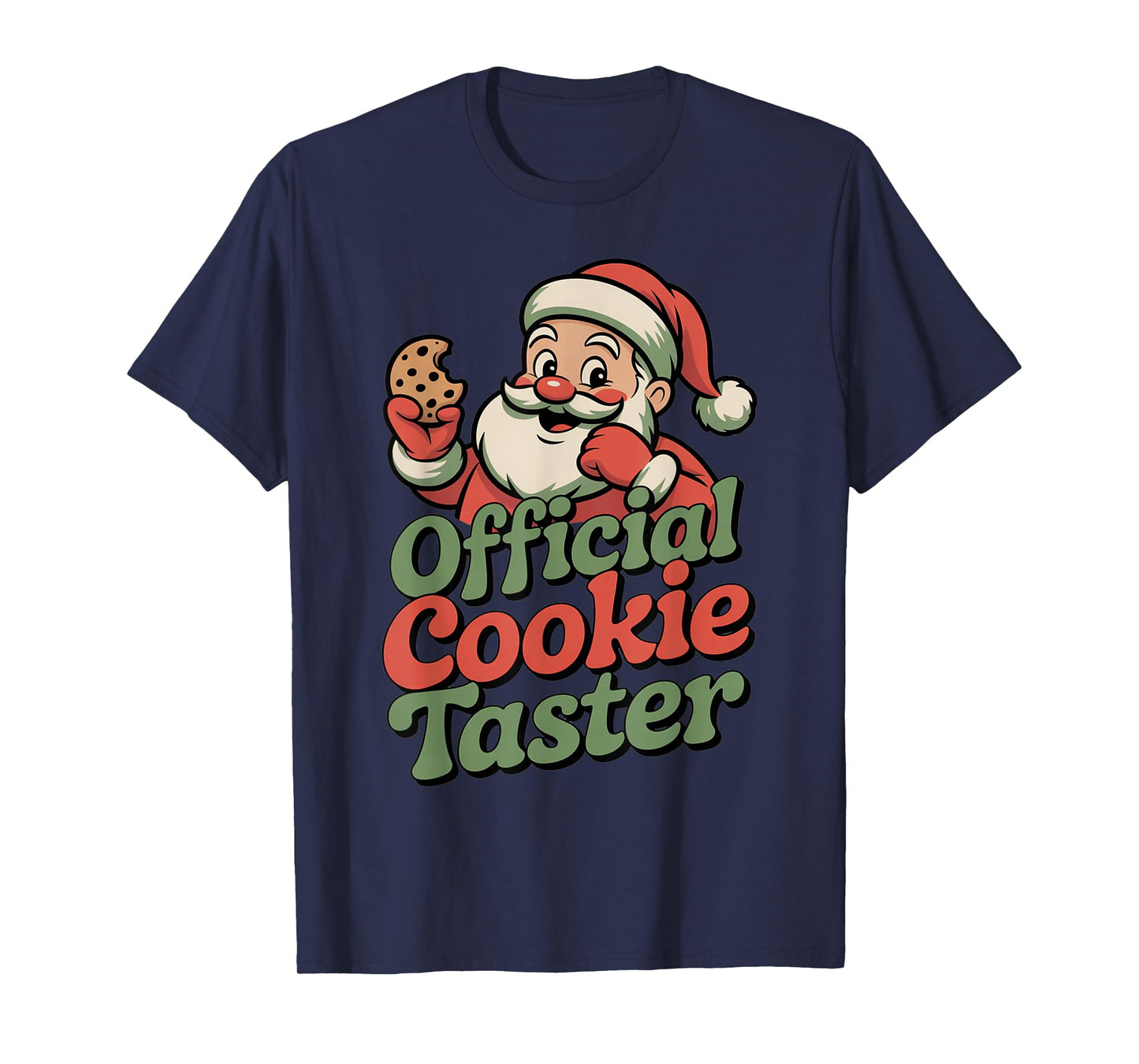 Official Cookie Taster Funny Vintage Santa Christmas T-Shirt