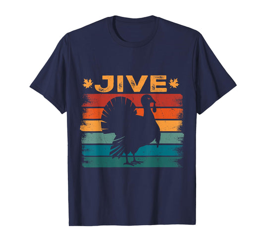 Vintage Turkey Jive Black Unisex-Adults T-Shirt Small Thanksgiving T-Shirt
