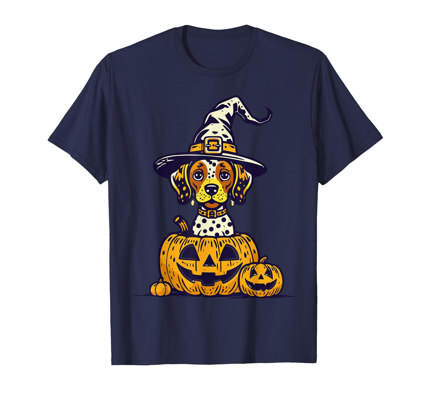 Halloween Shorthaired Pointer Dog in Pumpkins Spooky Vibes T-Shirt