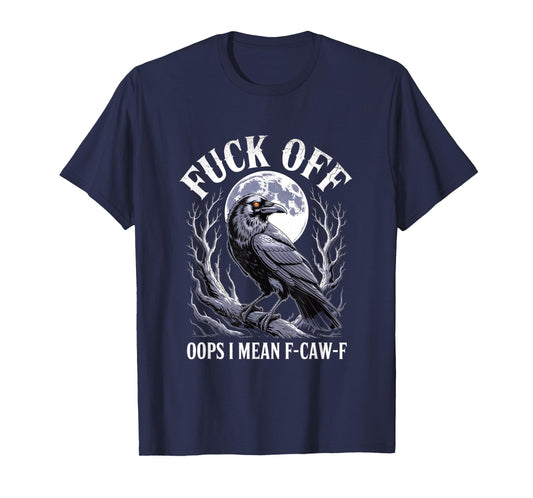 F-Caw-F Crow Funny Gothic Moon Black Bird Halloween T-Shirt