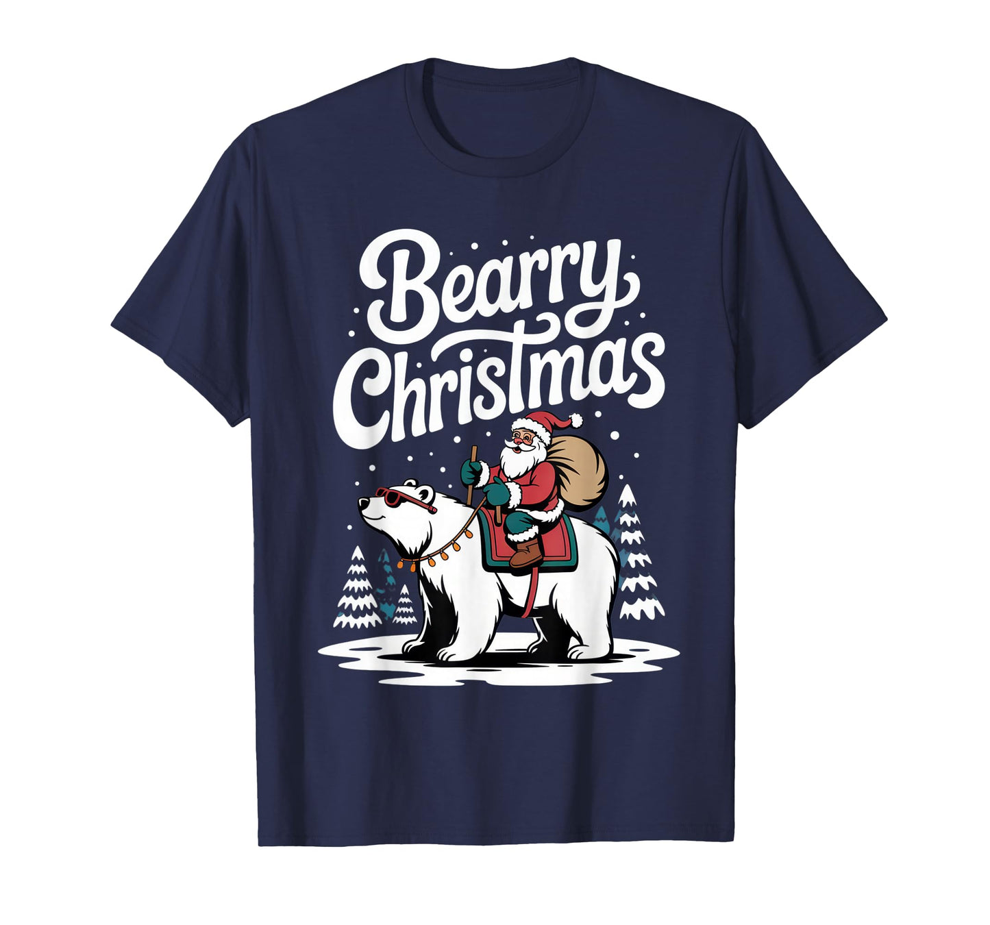 Beary Christmas Polar Bear Santa Fun for Holiday Enthusiasts T-Shirt