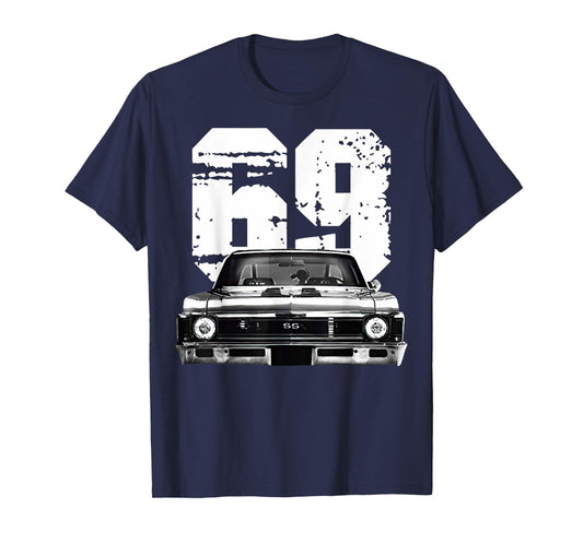 1969 69 Chevys Nova 2 Classic Car Old School Muscle Car T-Shirt