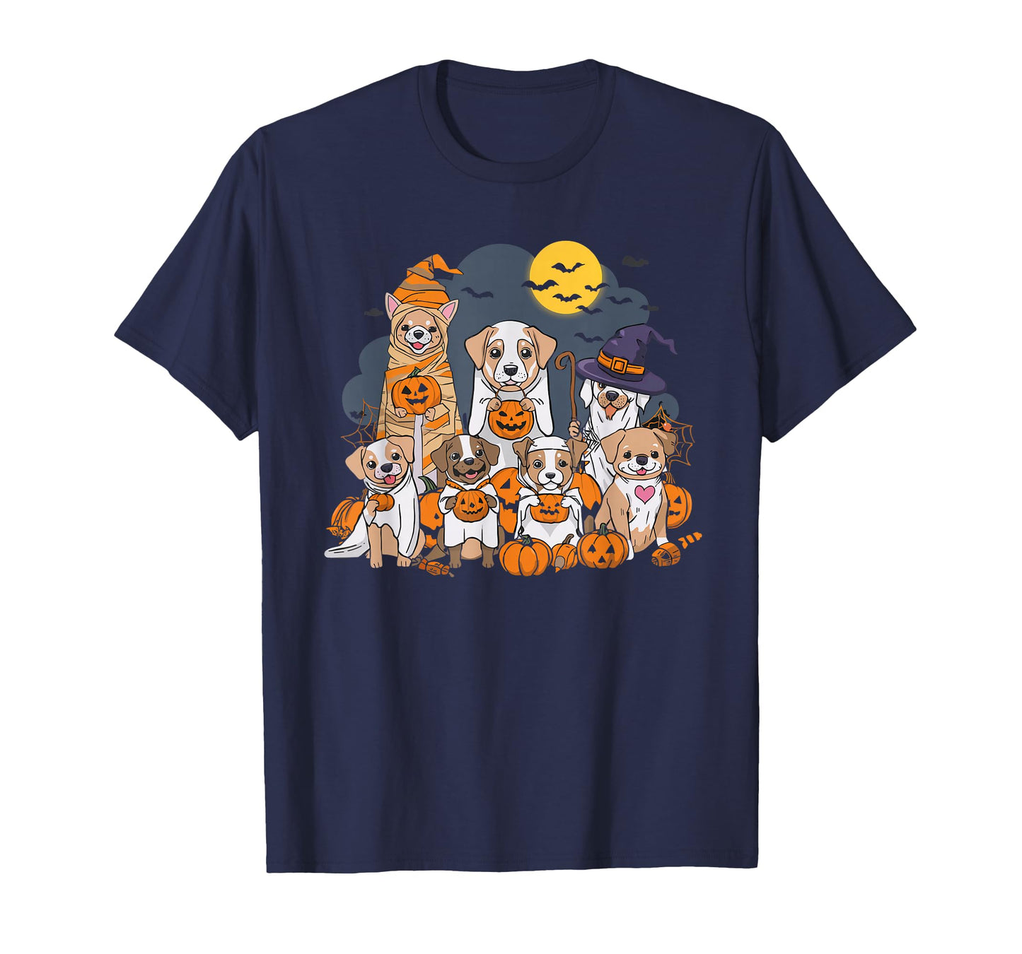 Cute Mummy Witch Ghost Halloween Dog Costume Men Women Kids T-Shirt