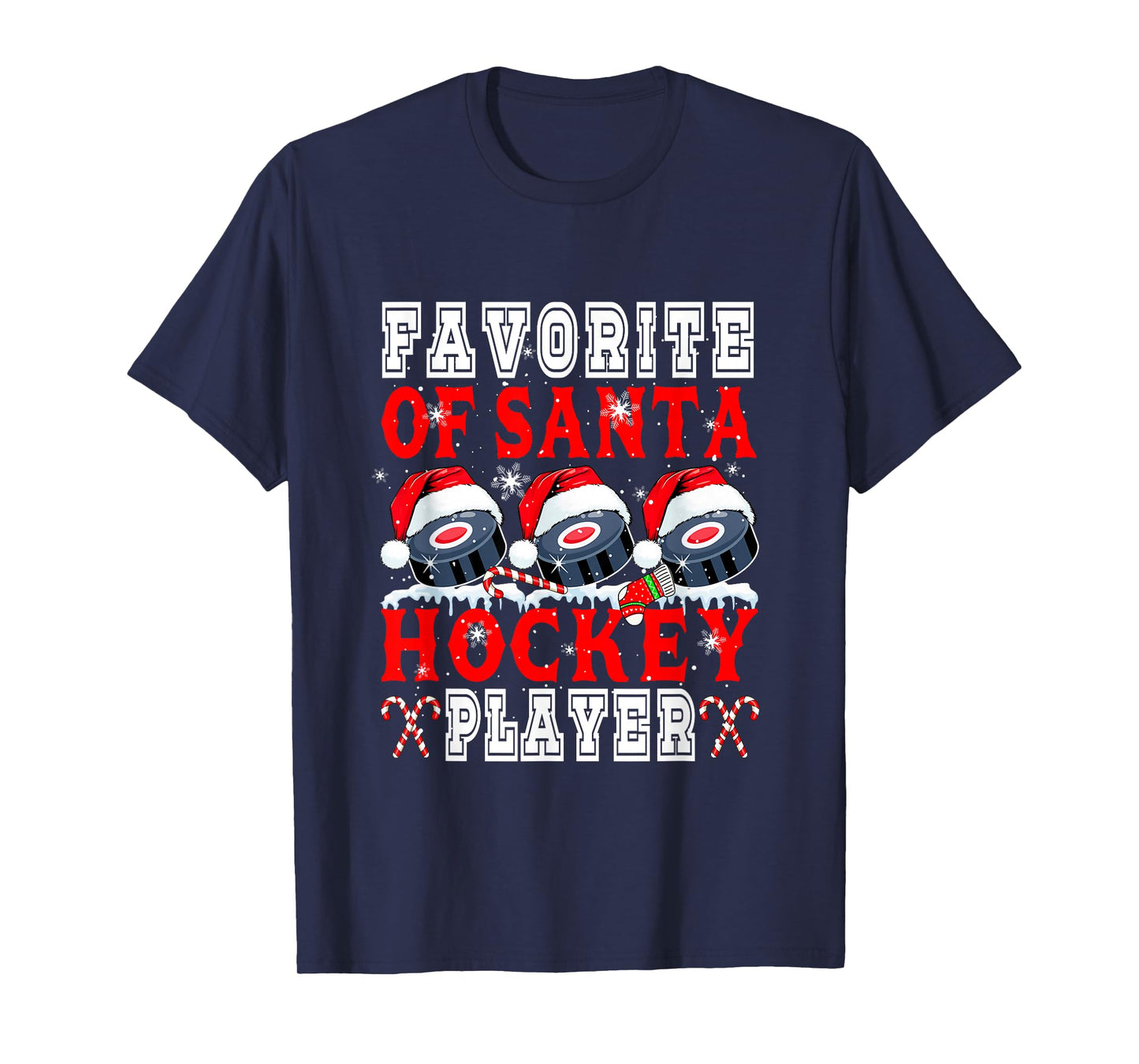 Favorite of Xmas Santa Funny Hockey Player Matching Team T-Shirt