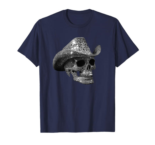 Skull made of diamonds wearing cowboy hat T-Shirt