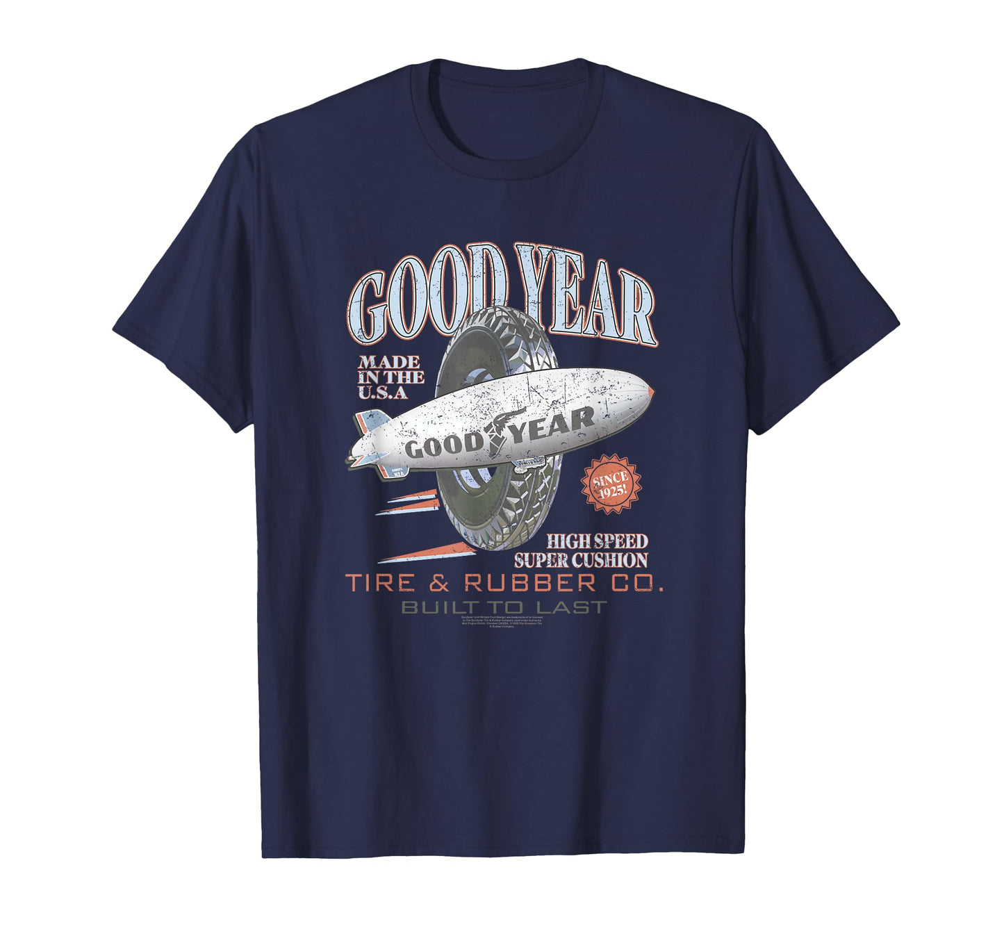 Goodyear Tire & Rubber Co. Built To Last Vintage Logo T-Shirt