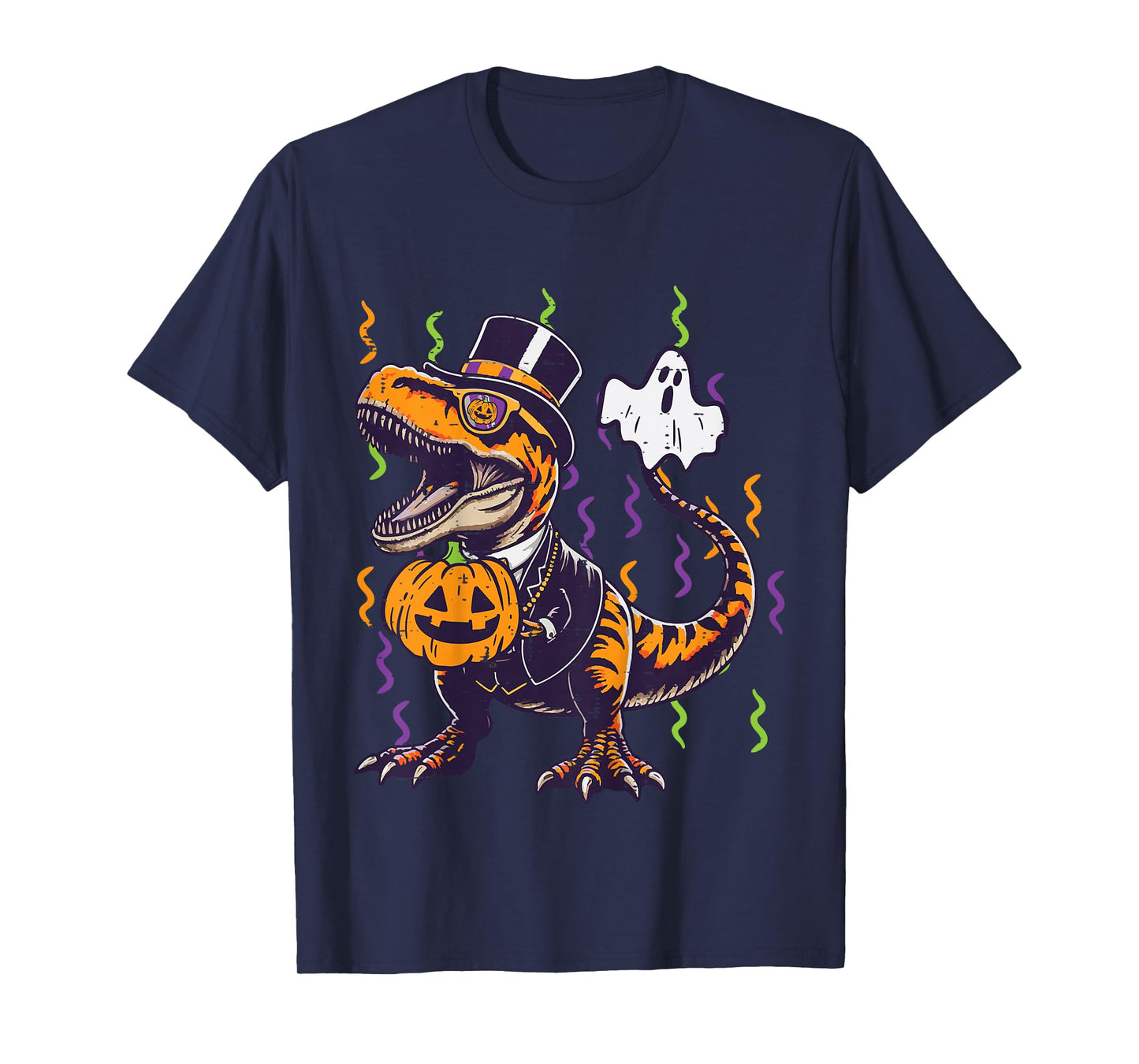 Kids Halloween Dino Suit Pumpkin Trex Costume Toddler Boys Kids T-Shirt