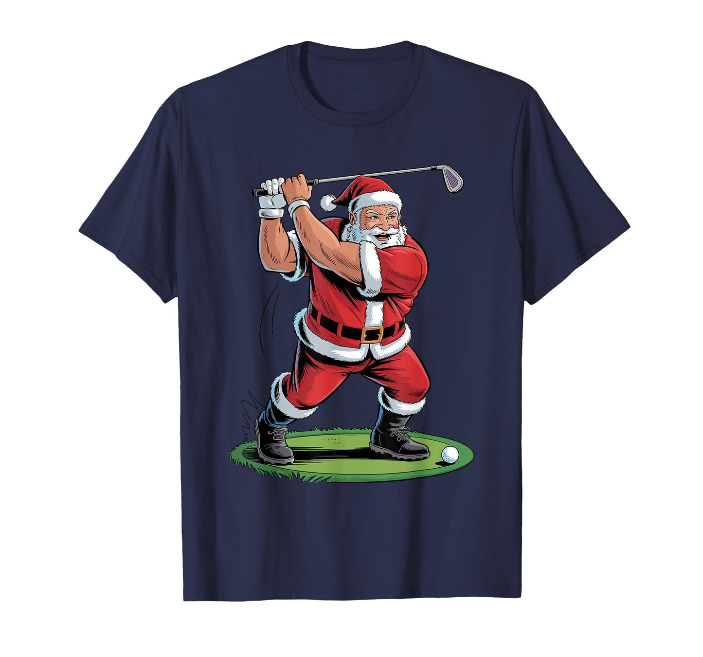 Funny Santa Playing Golf Holiday Christmas Xmas Pajama T-Shirt