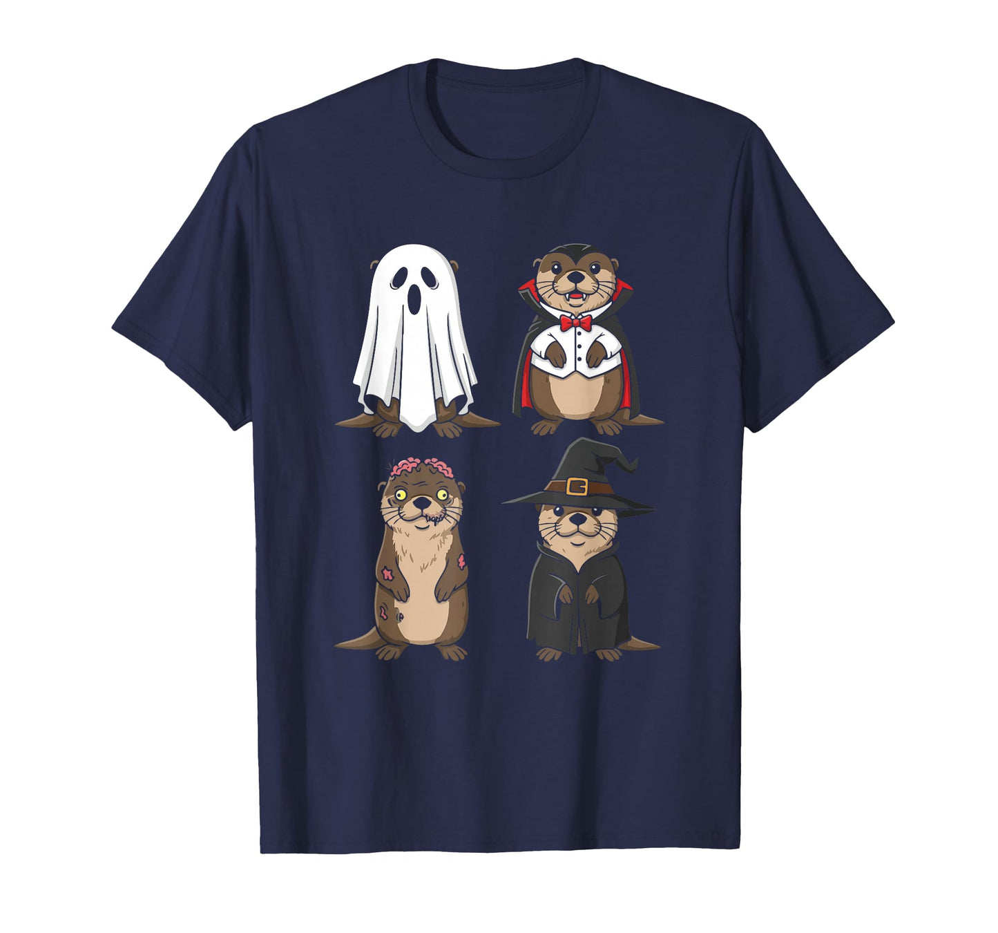 Otter Ghost Witch Zombie Halloween Costume Boys T-Shirt
