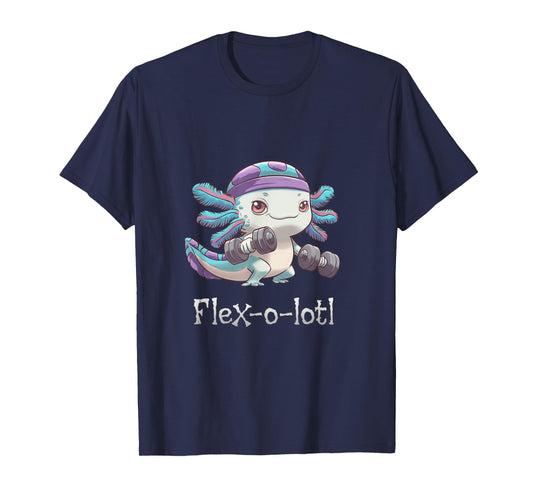 Flex-O-Lotl Funny Axolotl Gym Workout Weightlifting T-Shirt