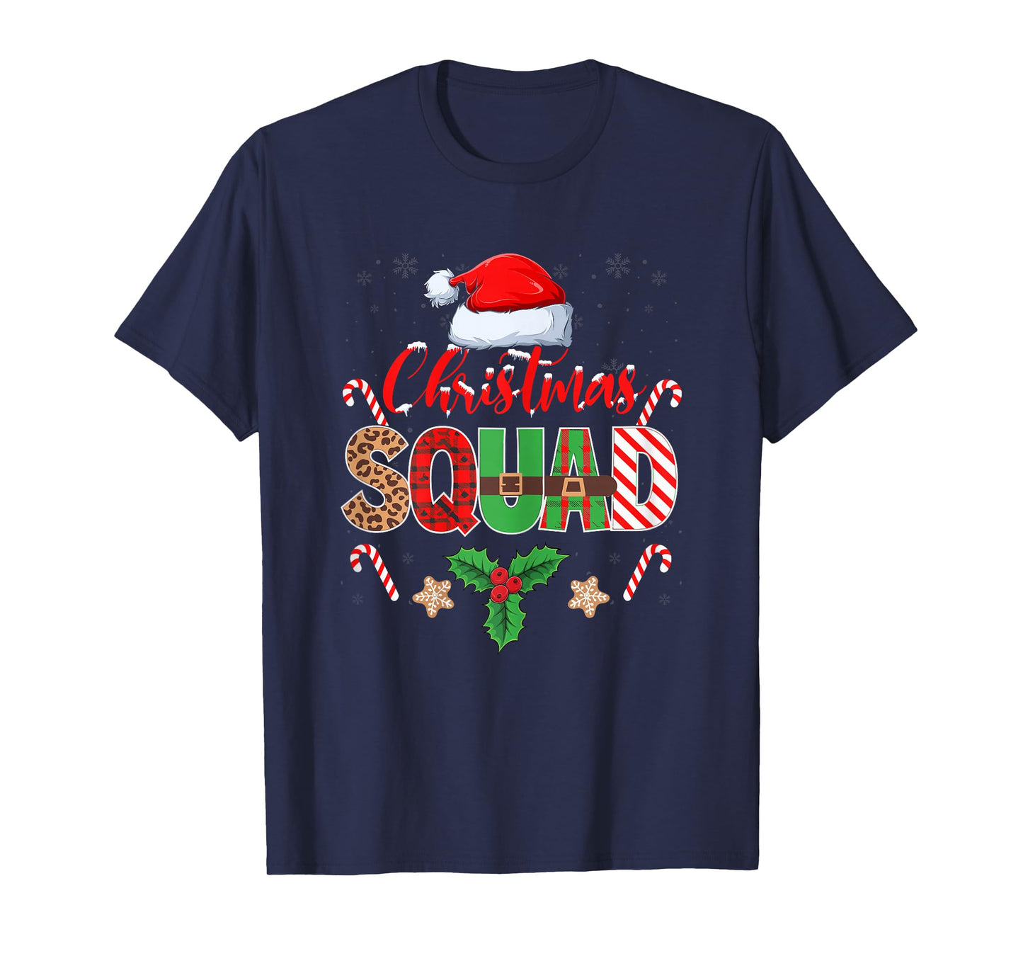 Christmas Squad Grandma Xmas Holiday Santa Hat Grandmother T-Shirt