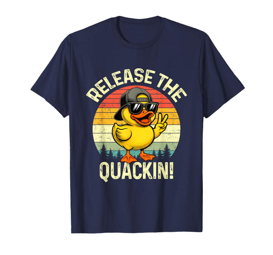 Funny Release The Quackin Vintage Rubber Duckie Duck T-Shirt