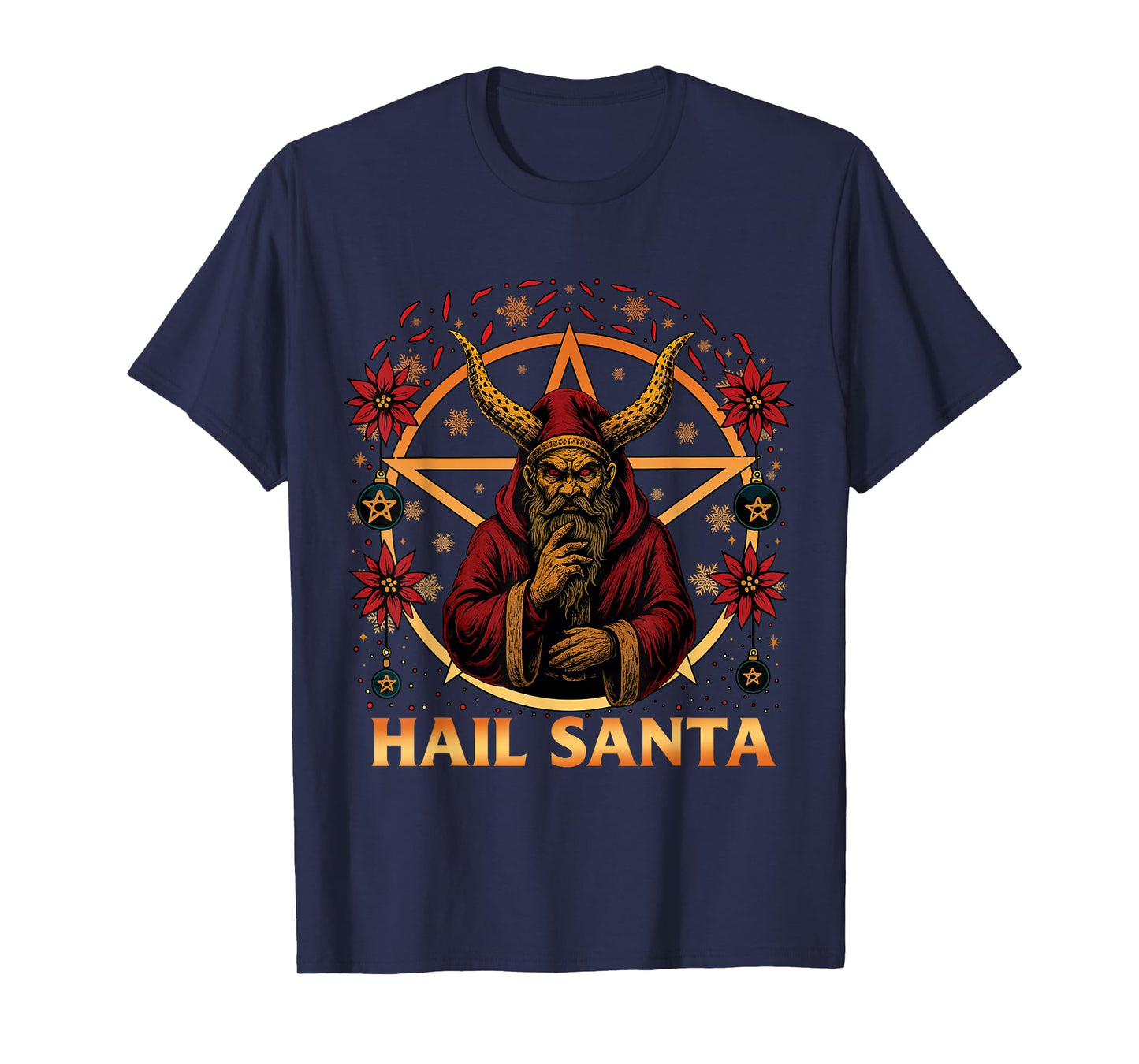 Hail Santa Pagan Solstice Gothic Creepy Christmas Krampus T-Shirt