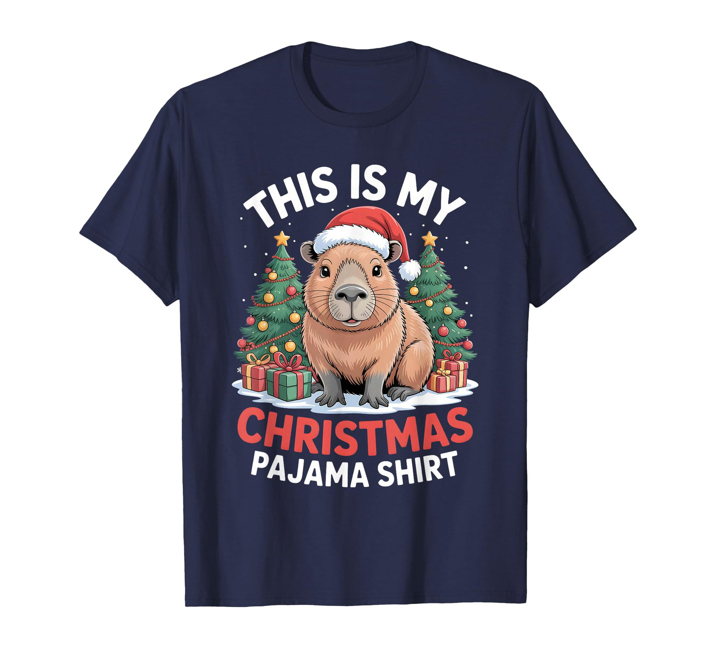 Capybara This is My Christmas Pajama T-Shirt