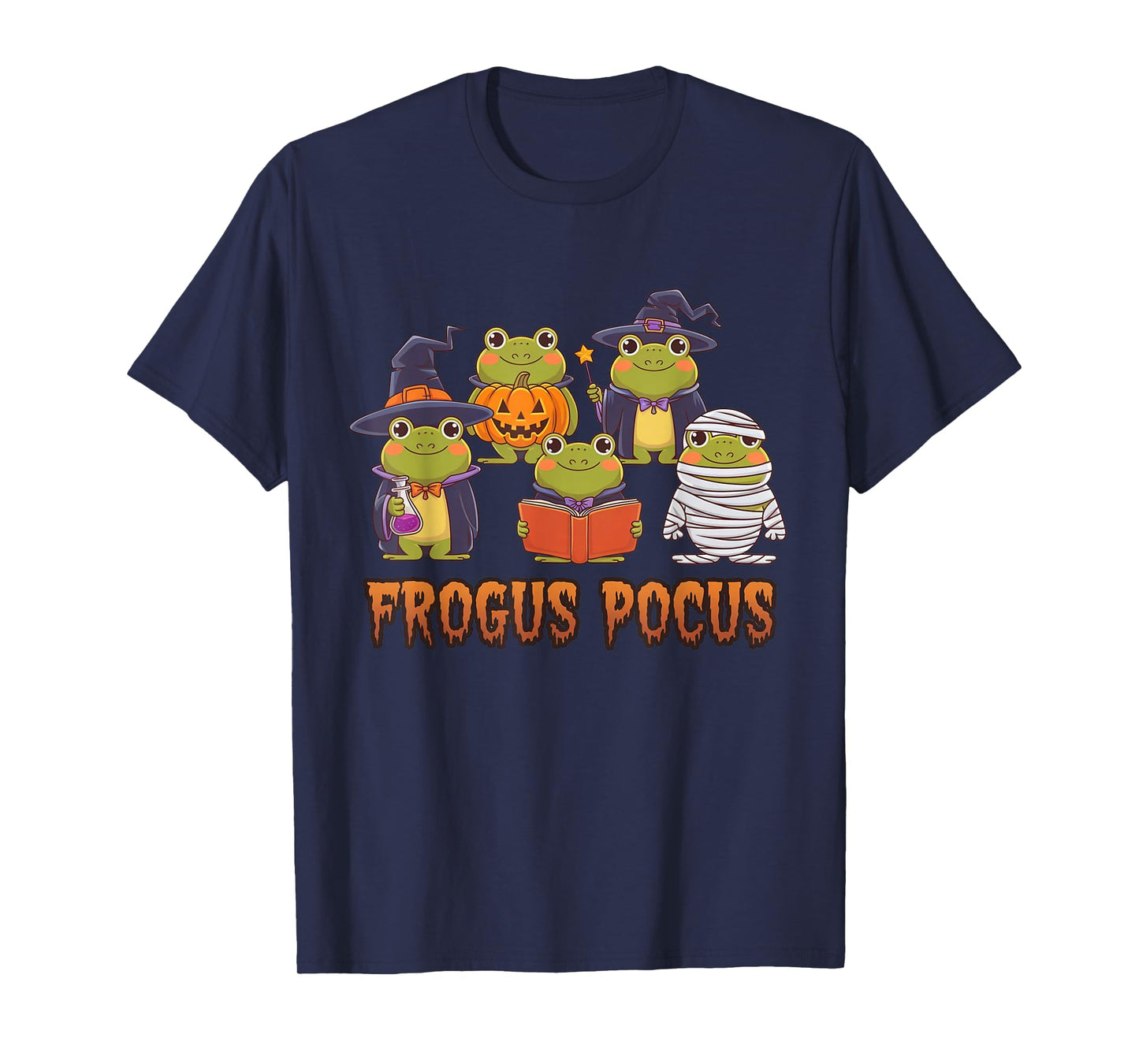 Frogus Pocus Funny Frog Halloween Costume Witch Spooky T-Shirt