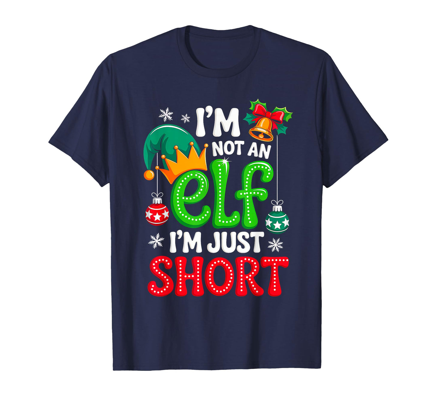 Groovy Christmas Im Not an Elf Just Short Xmas Squad Funny T-Shirt