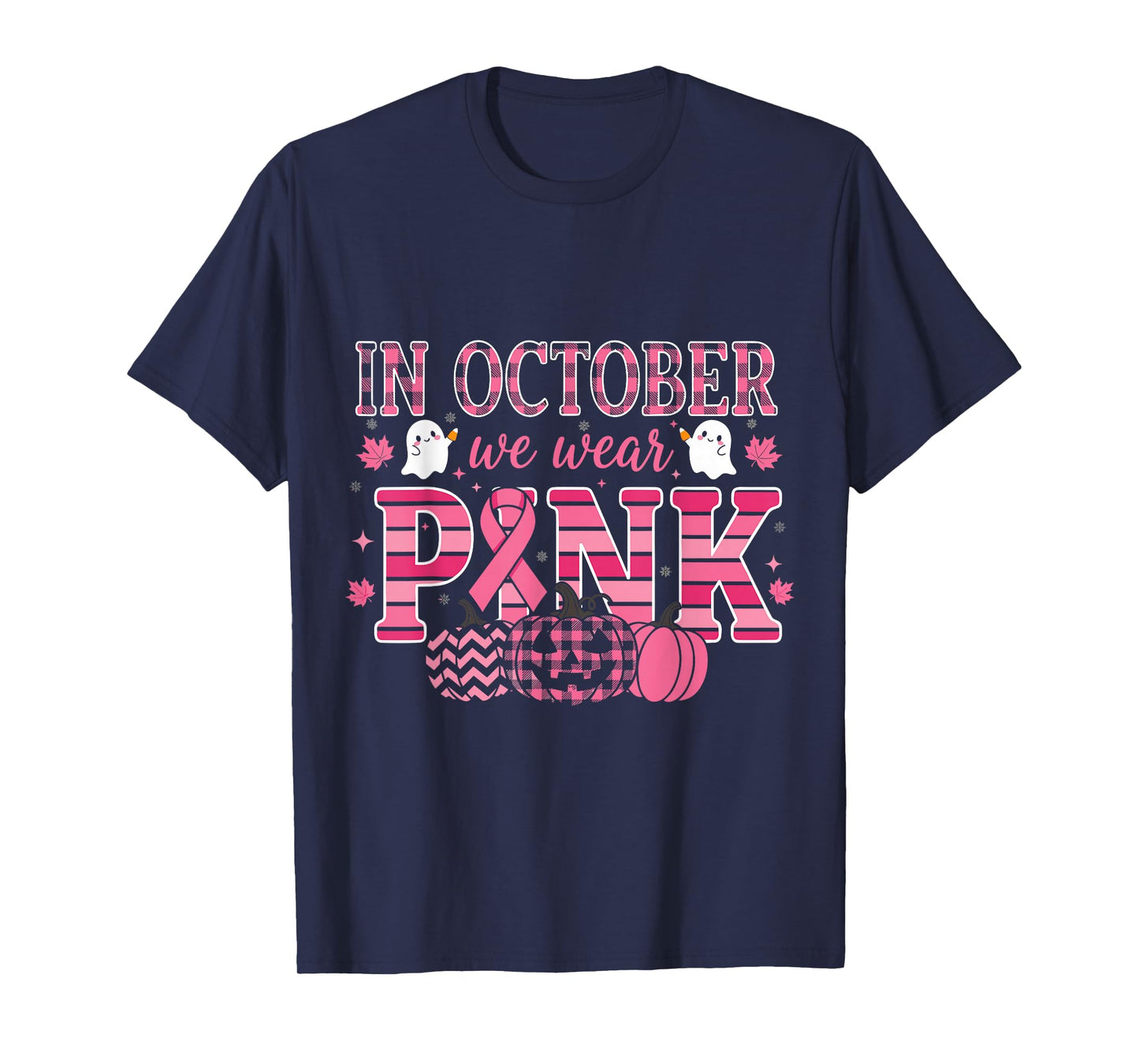 Retro in October We Wear Pink Witch Breast Cancer Awareness T-Shirt