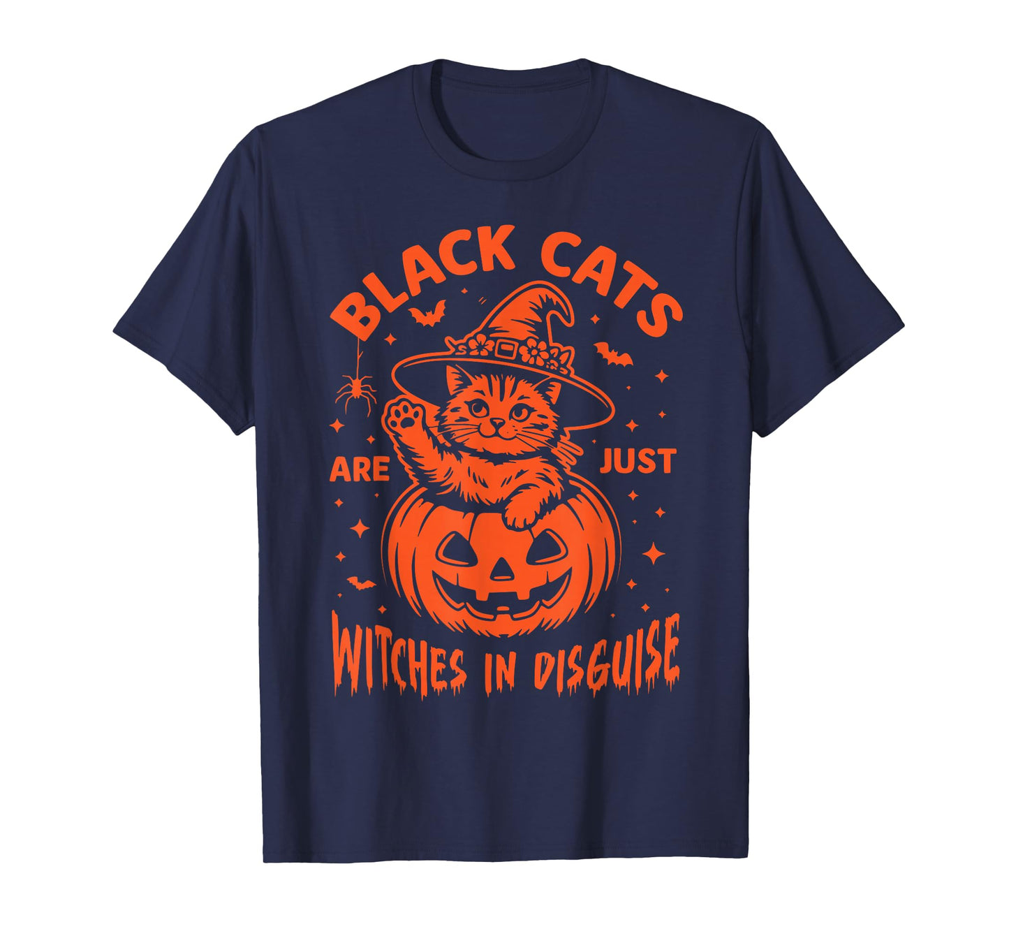 Halloween Pumpkin Black Cat Print with Hat Witch, Pet Owner T-Shirt