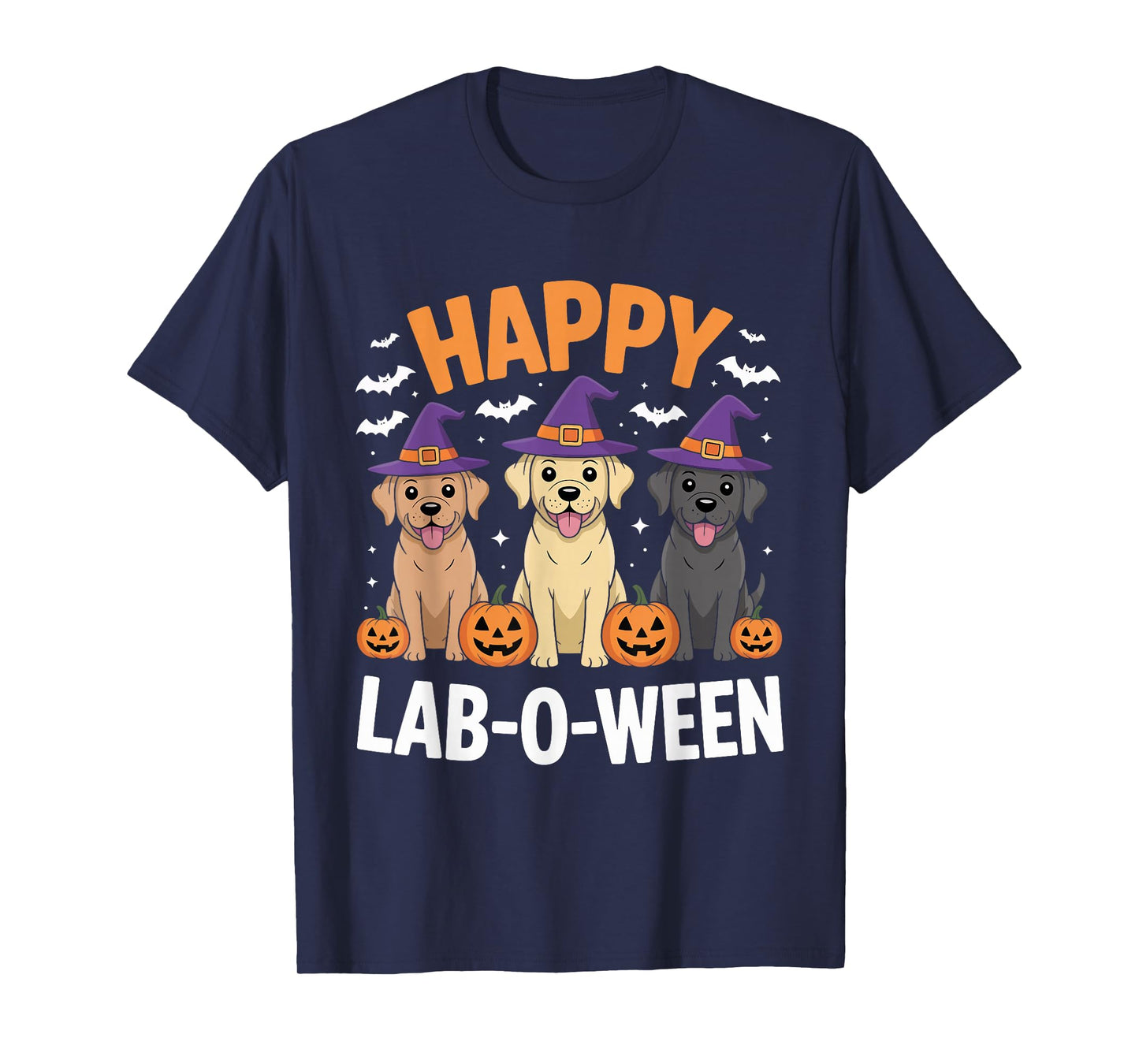 Happy Lab-O-Ween Labrador Dog Spooky Dog Lover Graphic T-Shirt
