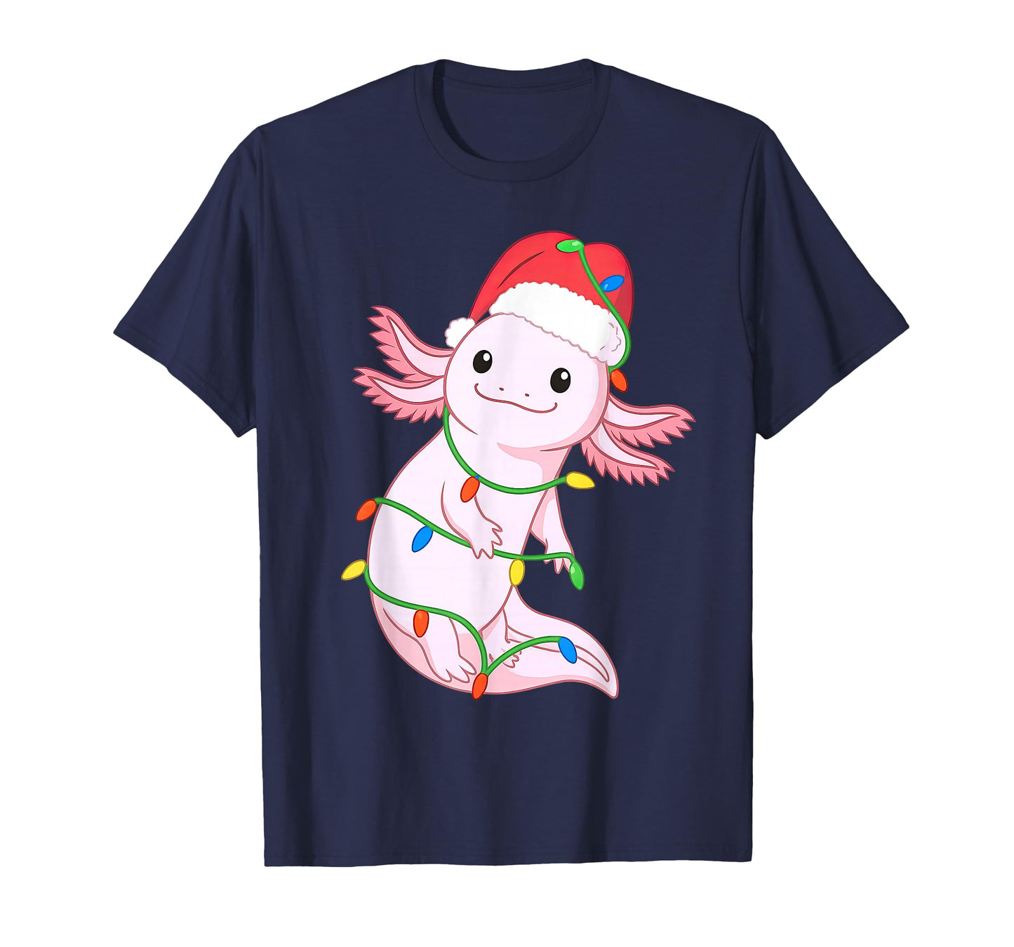 Axolotl Christmas Tree Lights Holiday Pet Lover T-Shirt