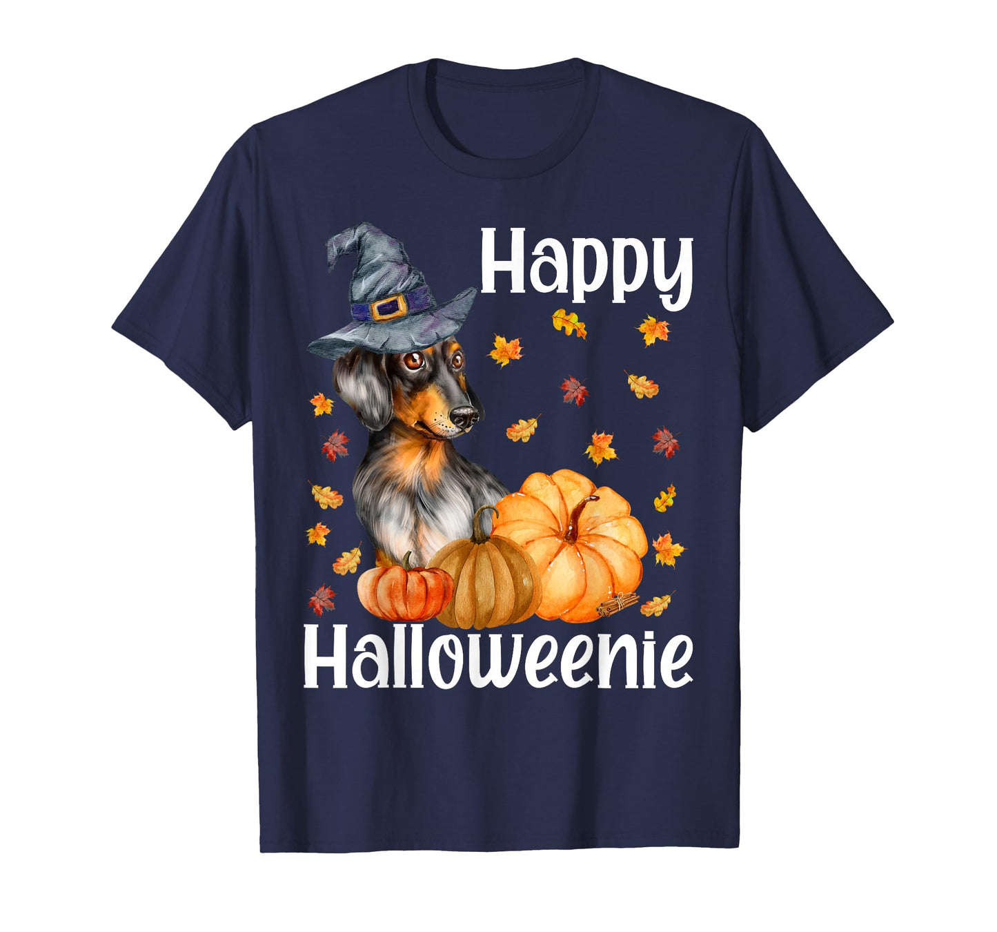 Happy Halloweenie Cute Halloween Dachshund Witch Wiener T-Shirt