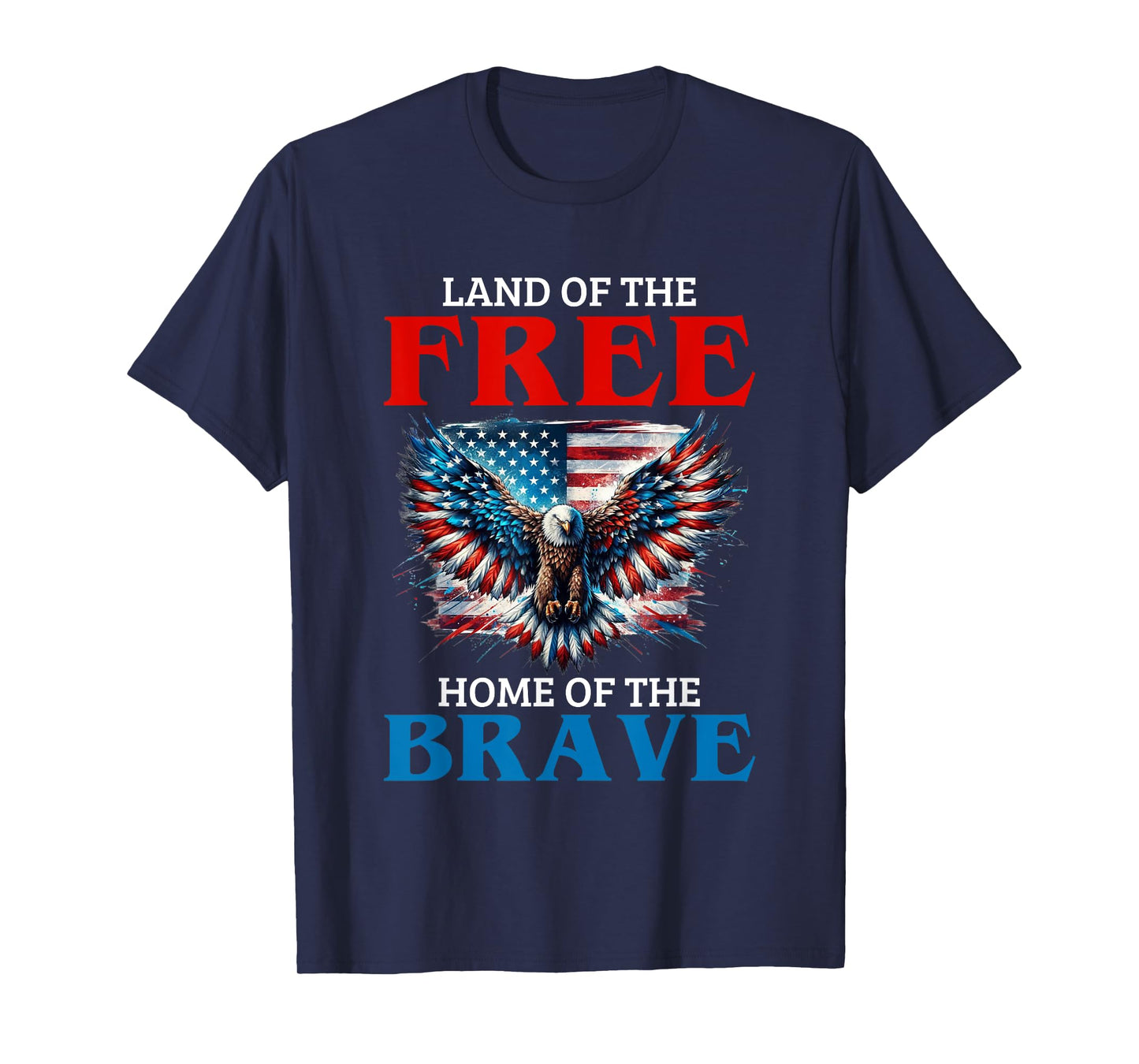 Land Of The Free Home Of The Brave Eagle Usa Vintage Flag T-Shirt