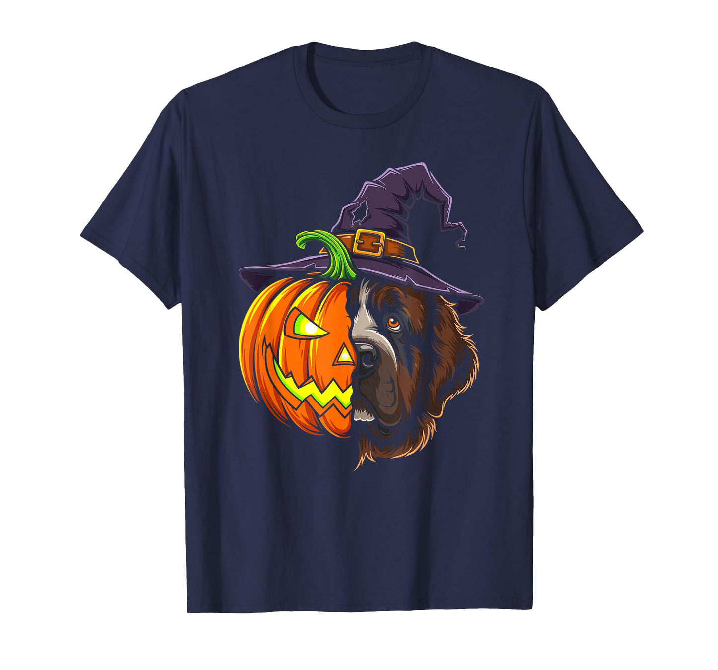 Newfoundland Pumpkin Jack O Lantern Halloween Mens Womens T-Shirt