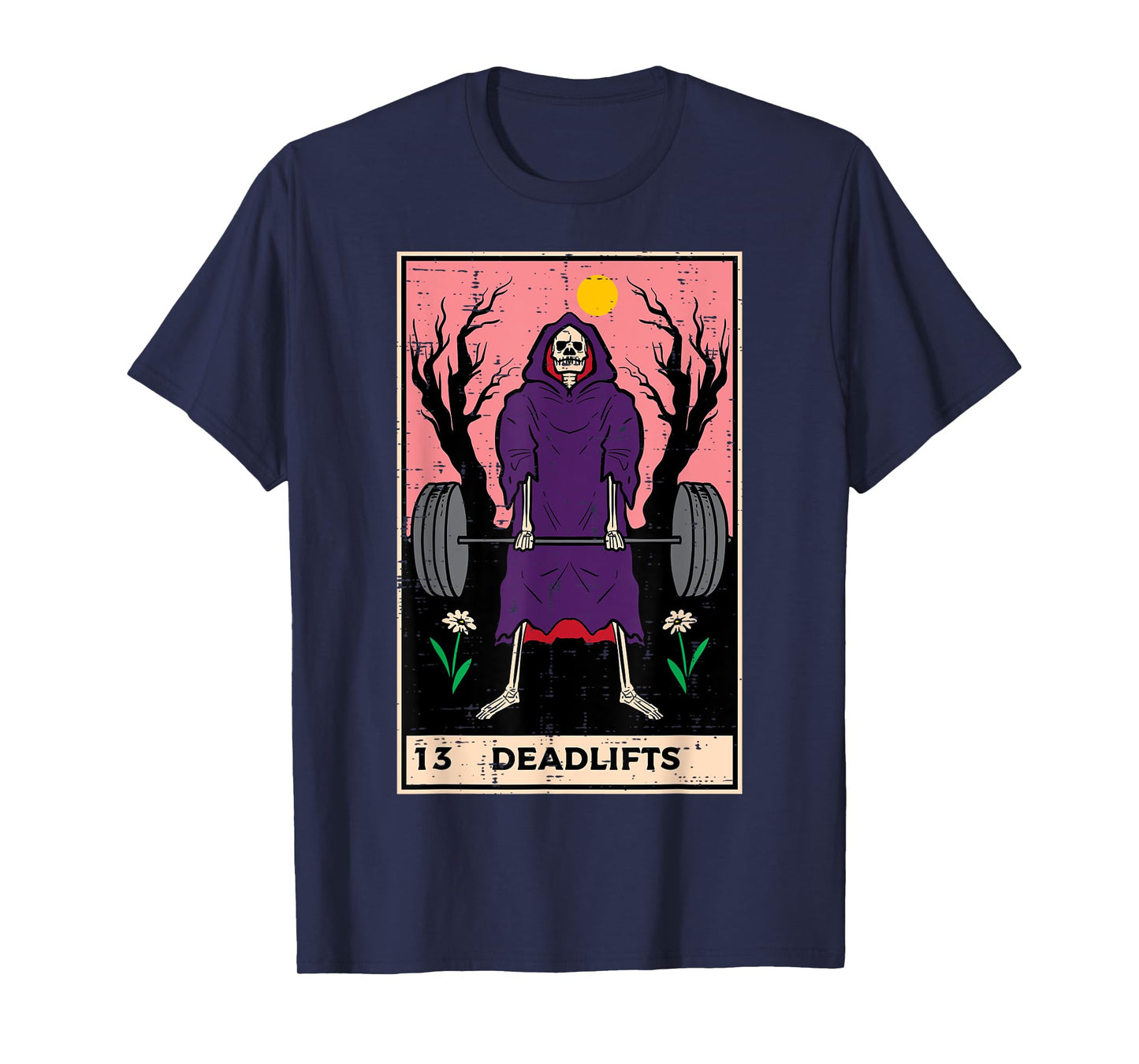 Gym Grim Reaper Tarot Deadlift Fun Workout Fitness Women Men T-Shirt