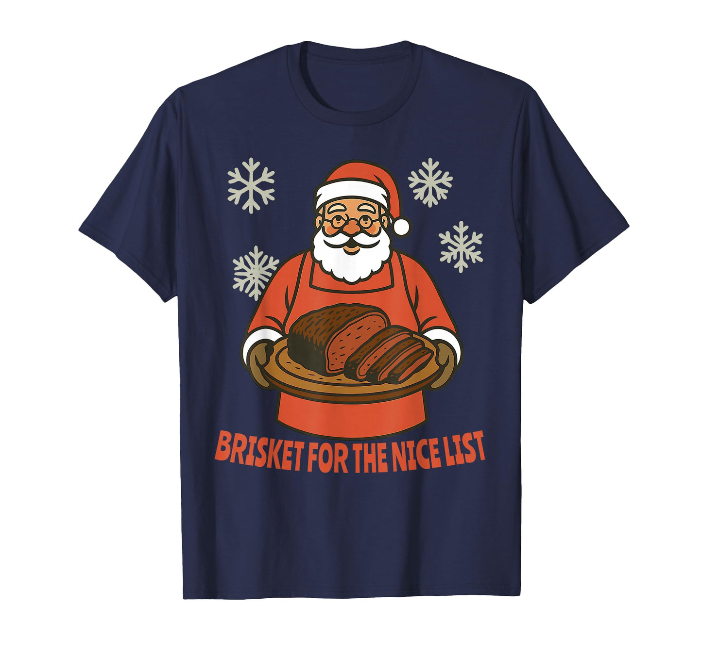 Funny Santa Brisket BBQ Christmas Holiday Humor Design T-Shirt