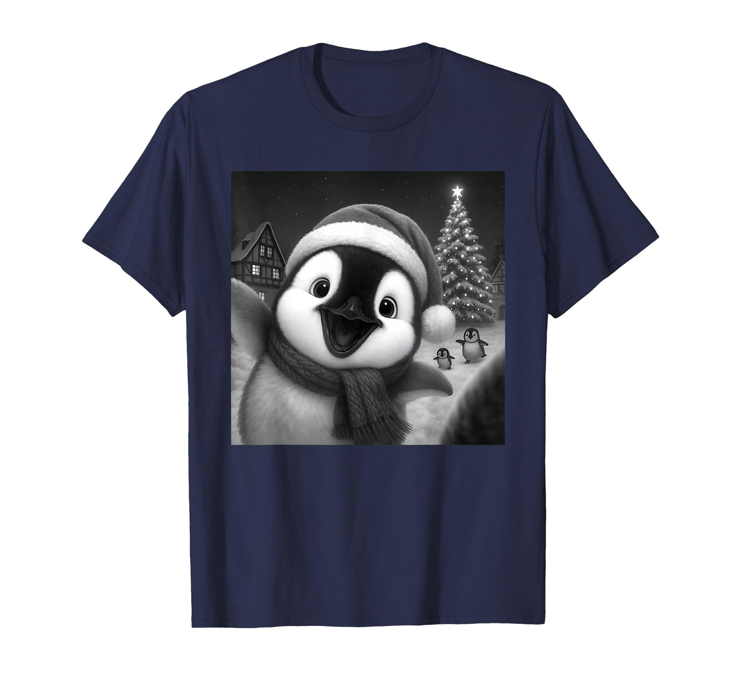 Penguin Taking A Selfie Funny Christmas Xmas Pajamas Holiday T-Shirt