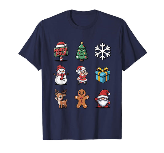 Cute Santa Gnome Tree Reindeer North Pole T-Shirt