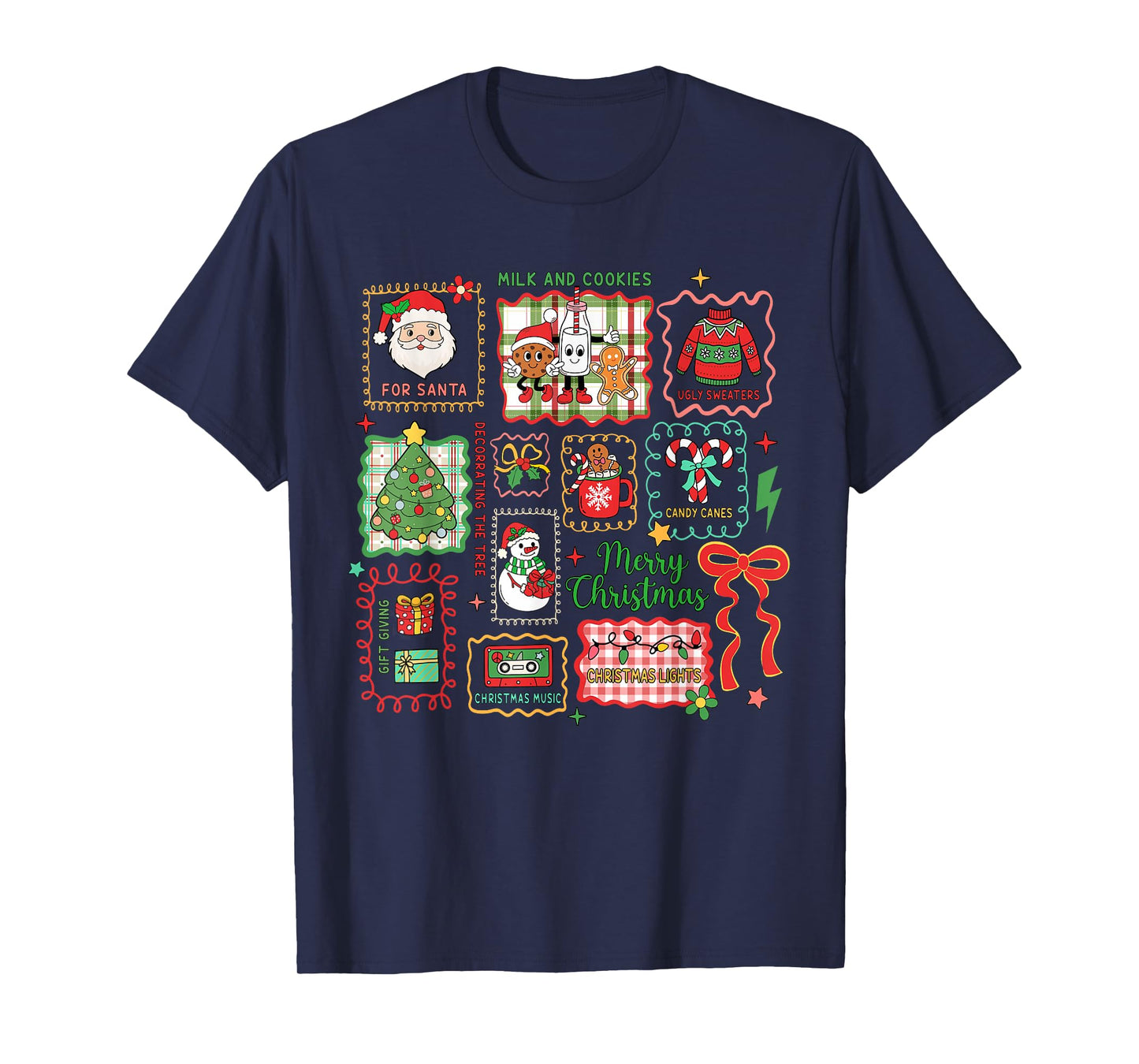 Merry Christmas Santa Christmas Tree Xmas Matching Family T-Shirt