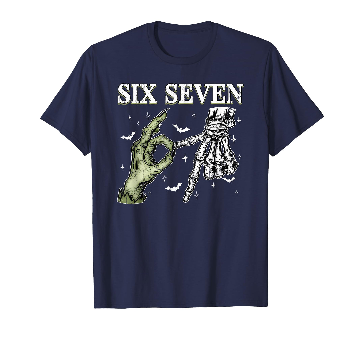 Six Seven 6 7 Meme, Funny Witch Skeleton Hands T-Shirt