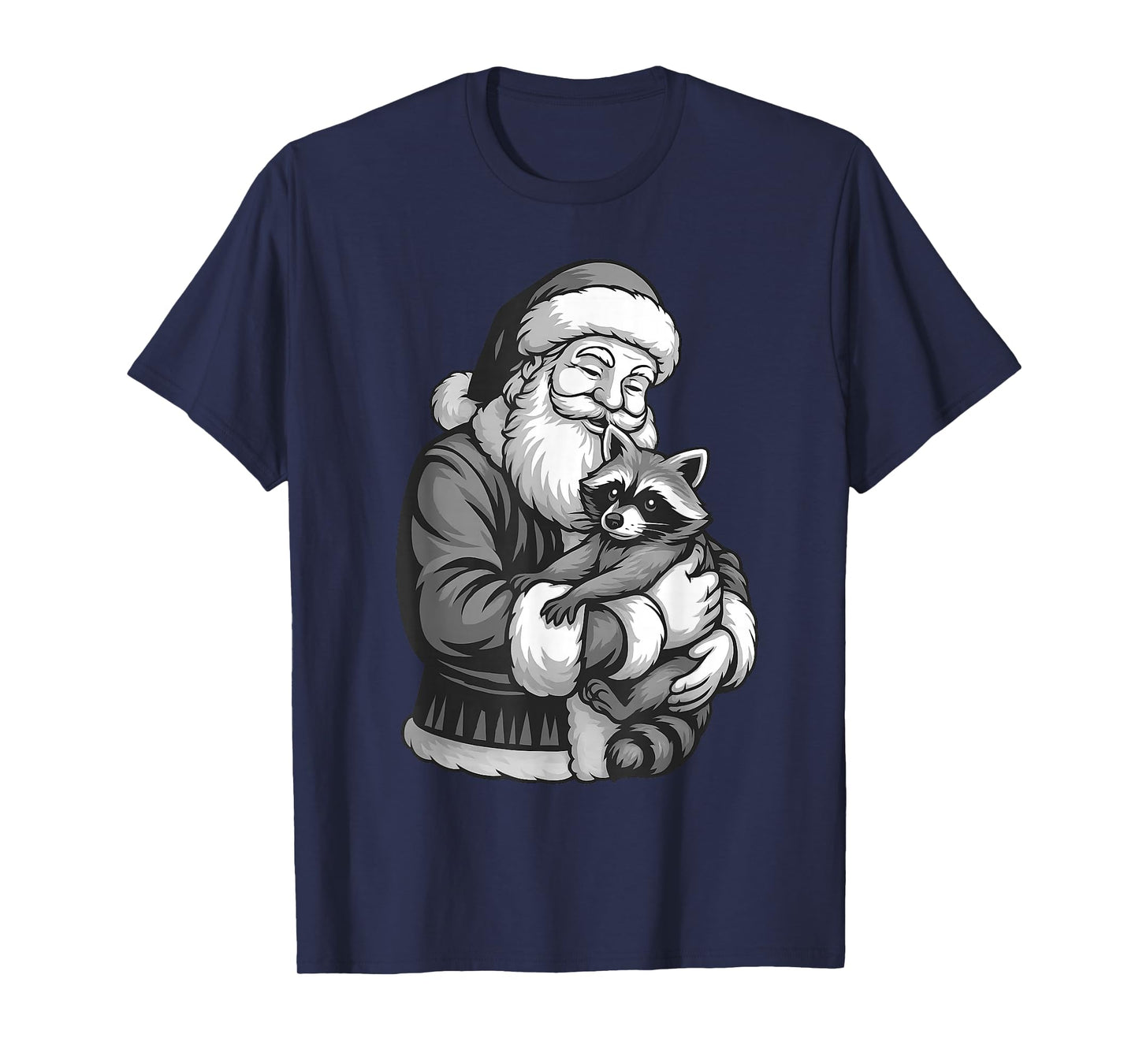Raccoon Santa Claus Christmas Animal Lover T-Shirt