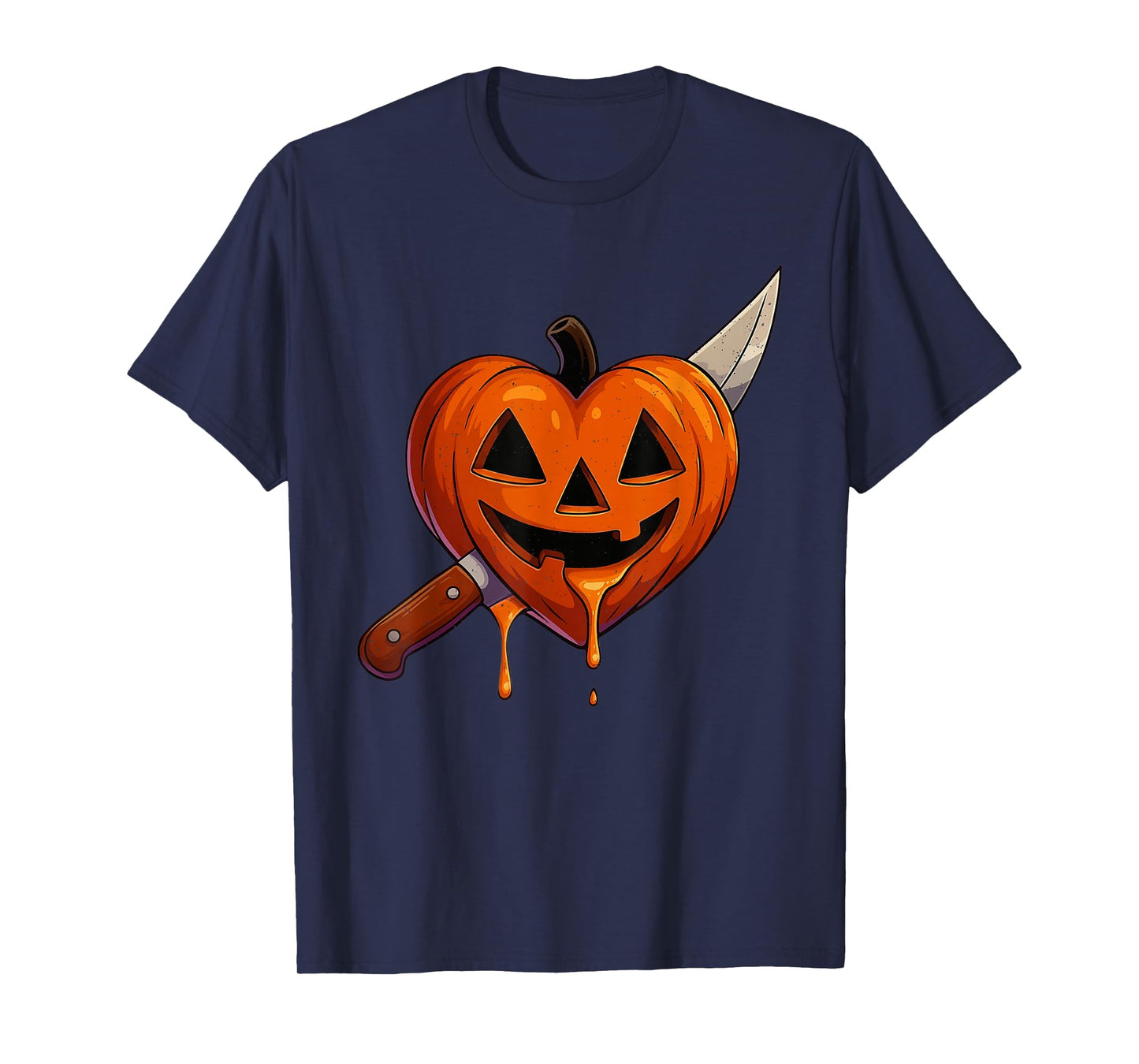 Pumpkin Knife Halloween Scary Jack O Lantern Spooky Season T-Shirt