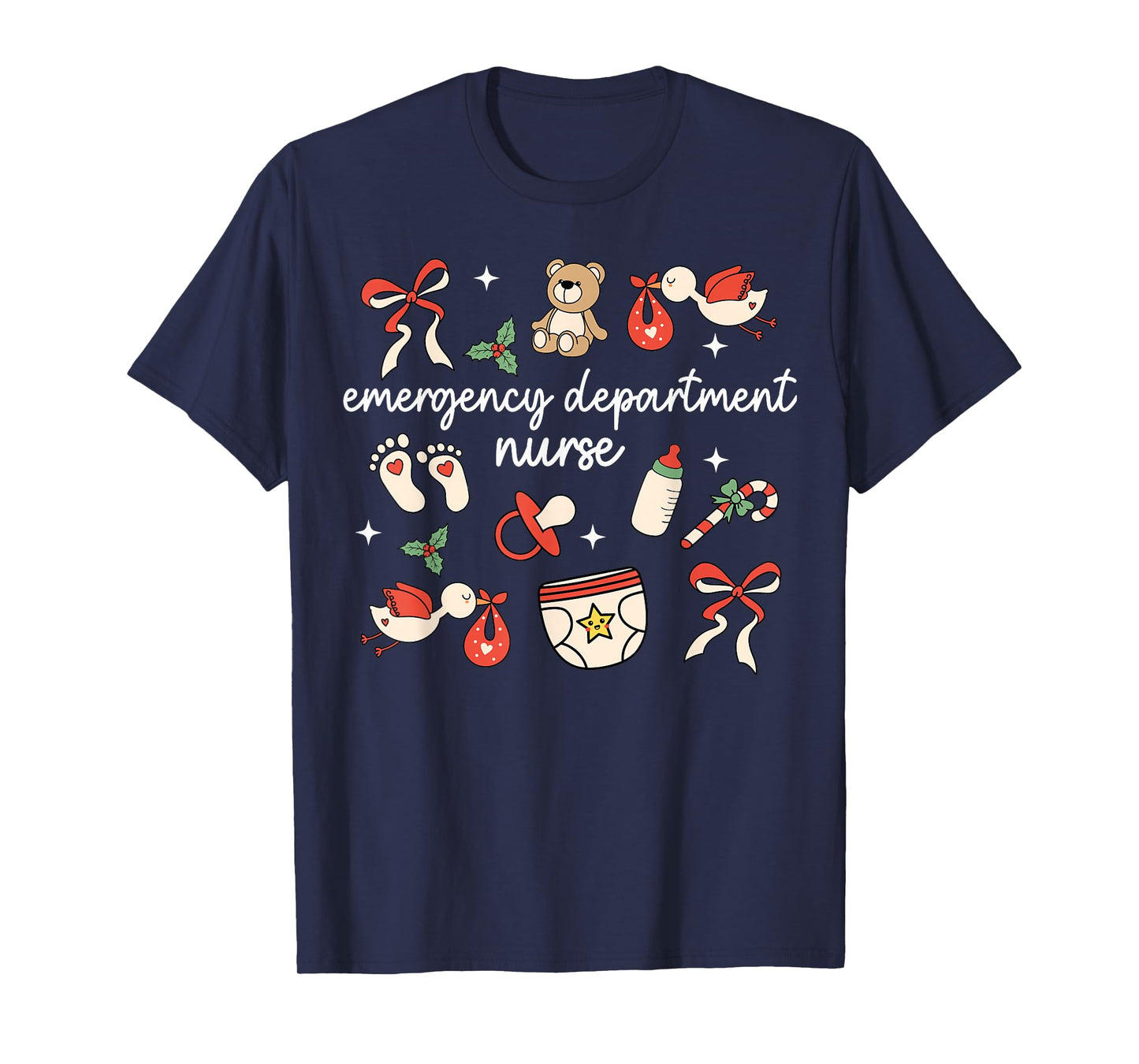 Groovy Emergency Department Christmas Santa ER Crew Nurse T-Shirt