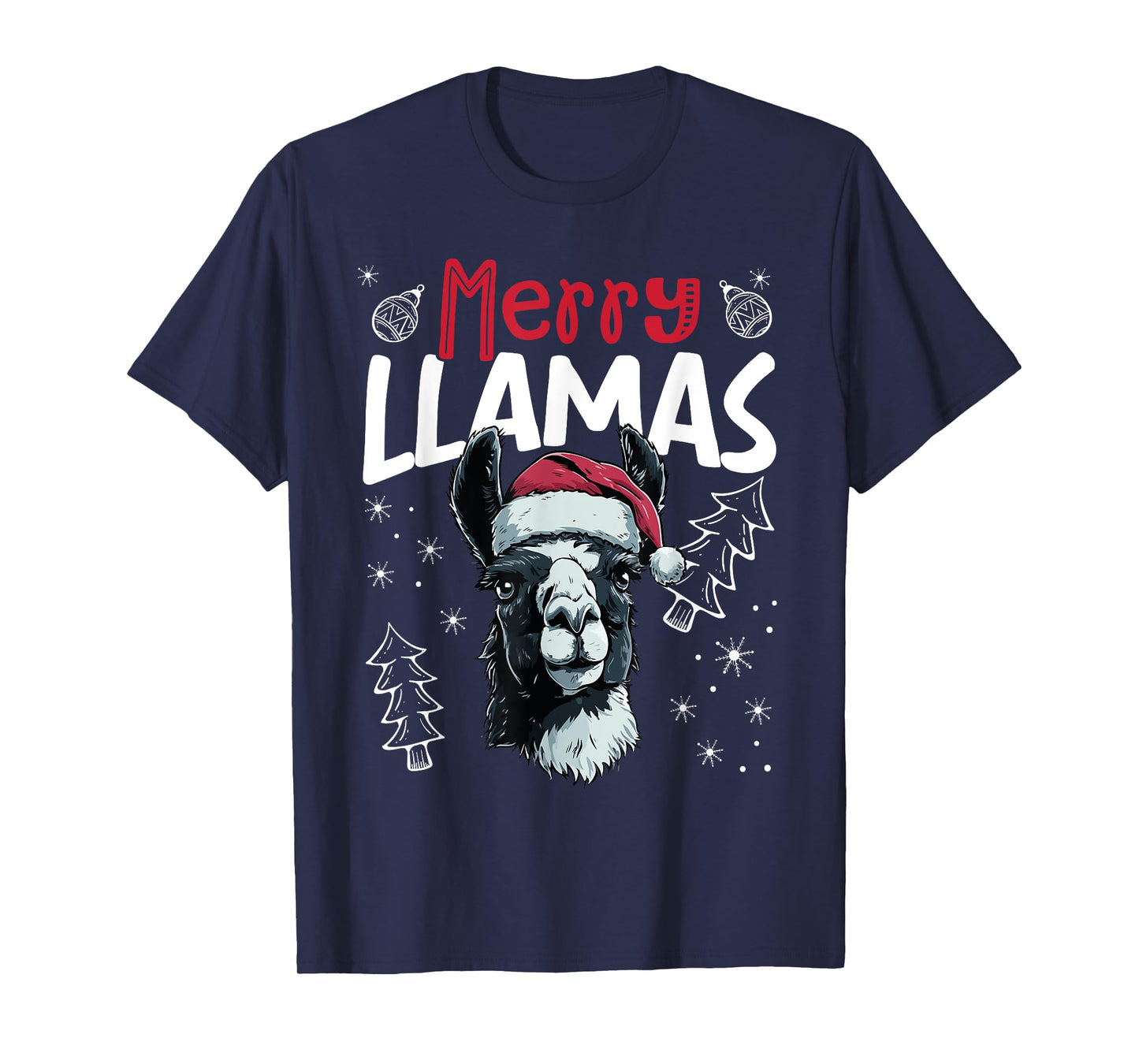 Merry Llamas Funny Christmas Llama T-Shirt
