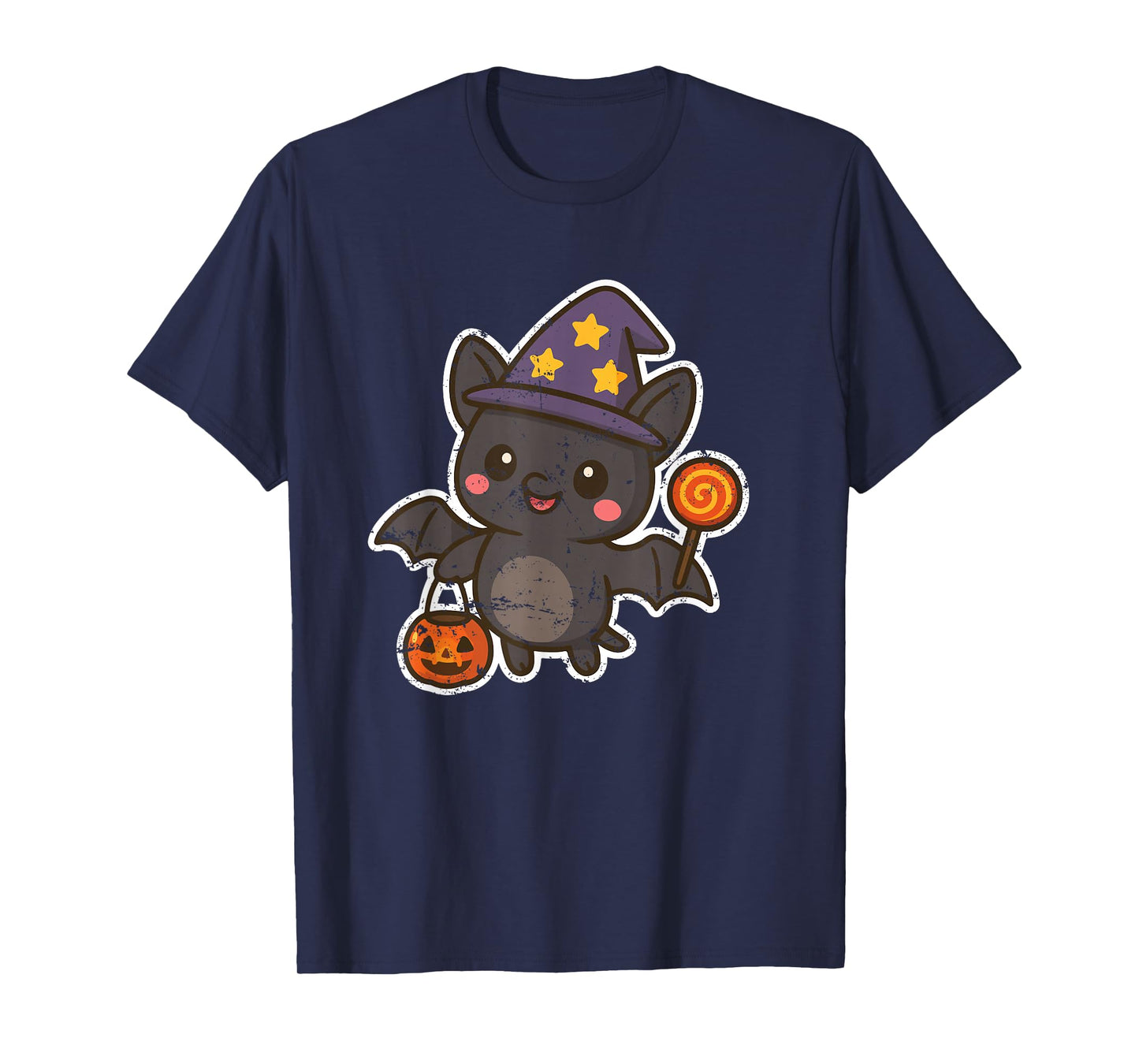 Bat Witch with Lollipop and Pumpkin T-Shirt