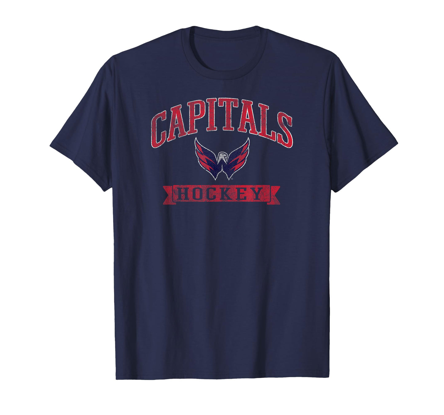 Washington Capitals NHL Officially Licensed Vintage Hockey T-Shirt - Black, Small, Unisex-Adults & Kids