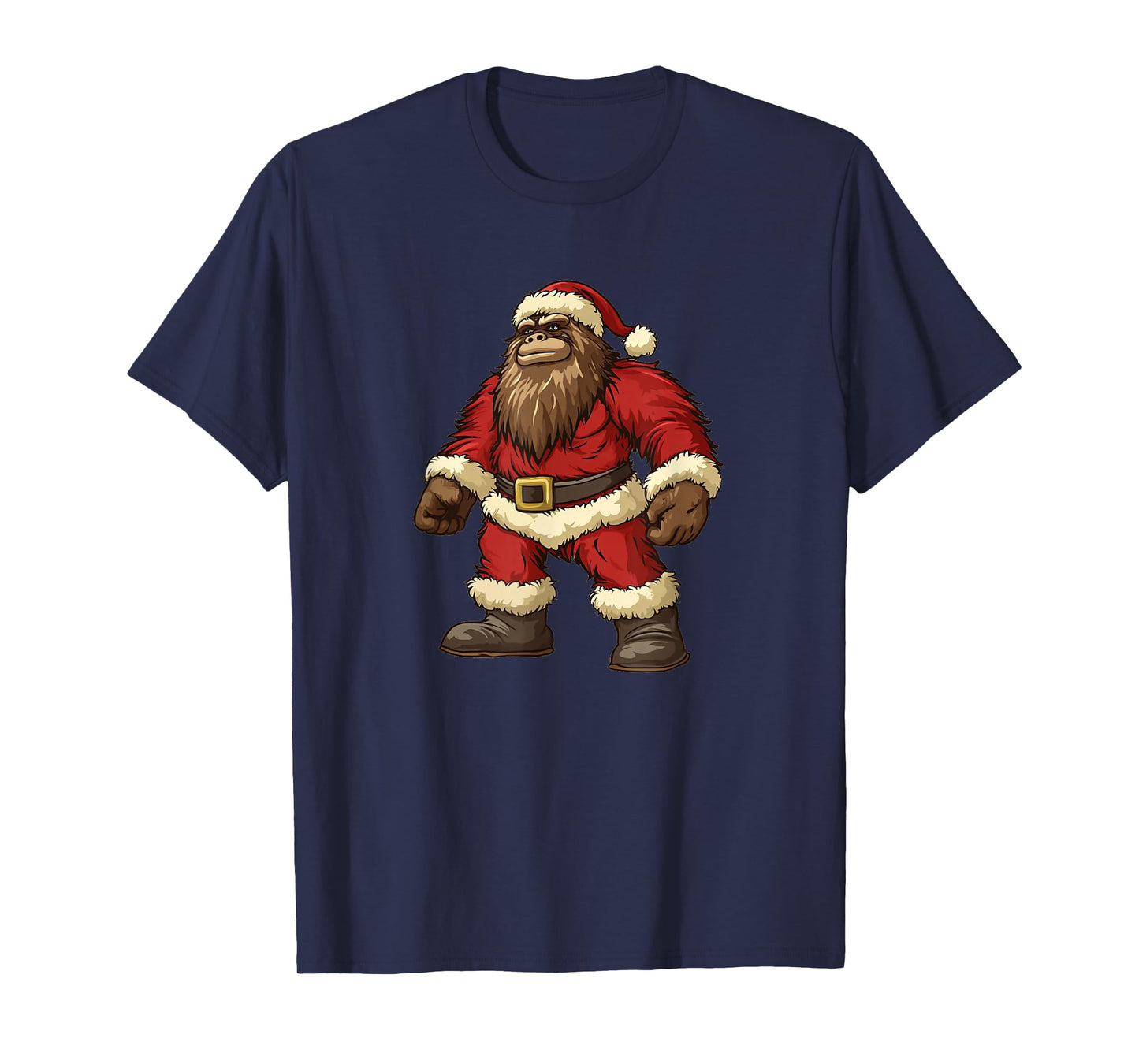 Santa Claus Bigfoot Outfit for Funny Festive Christmas T-Shirt