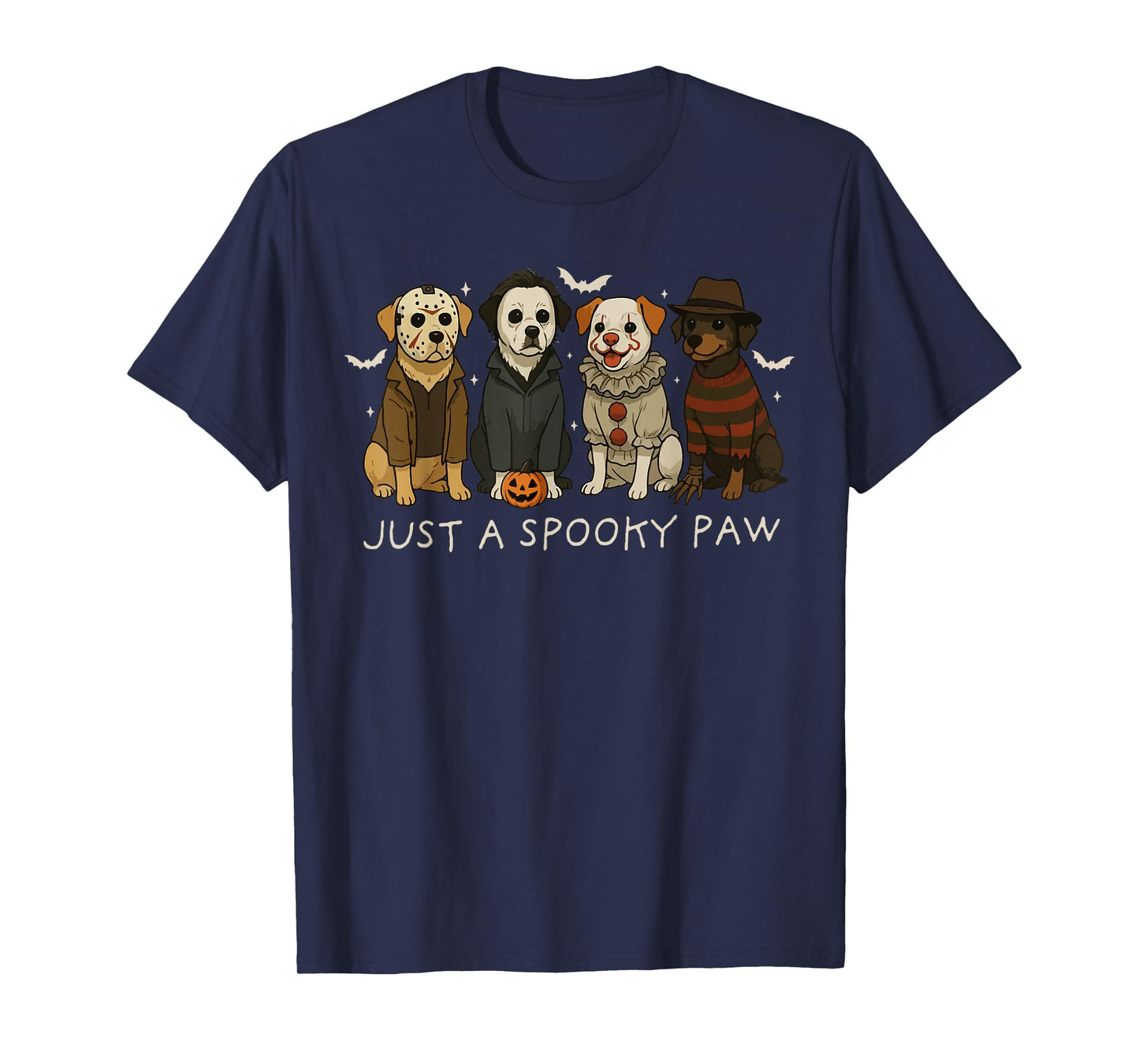Funny Halloween Dog Ghost Costume Dog Just A Spooky Paw T-Shirt