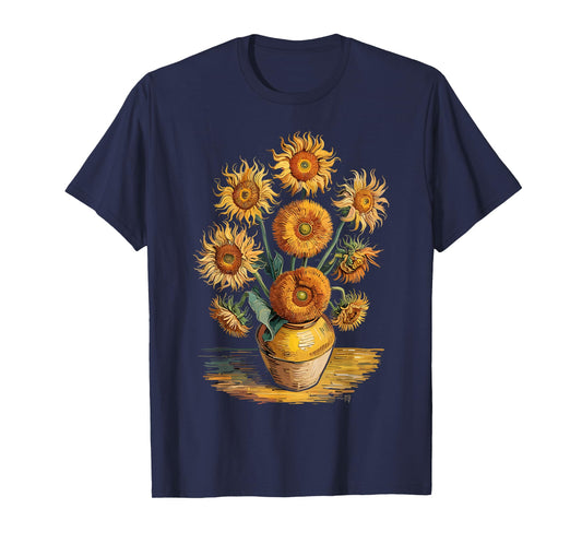 Van Gogh Sunflowers Art Vintage Yellow Flowers Painting T-Shirt