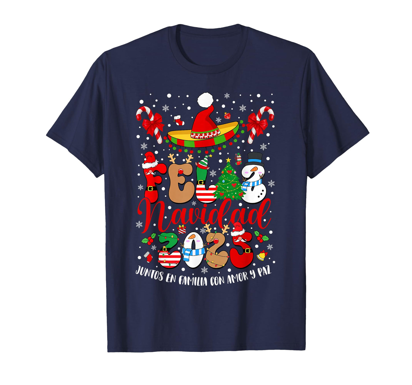 Feliz Navidad Matching Family Spanish Christmas Men Women T-Shirt